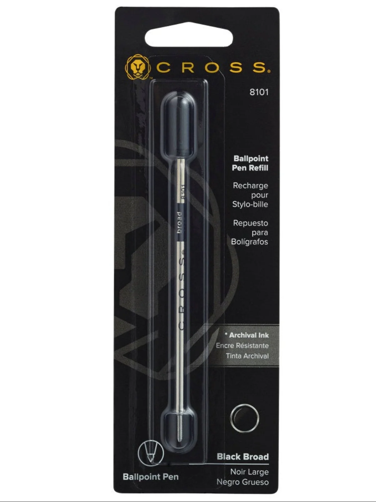 Ballpoint Pen Refill - Black - Broad - Single Pack