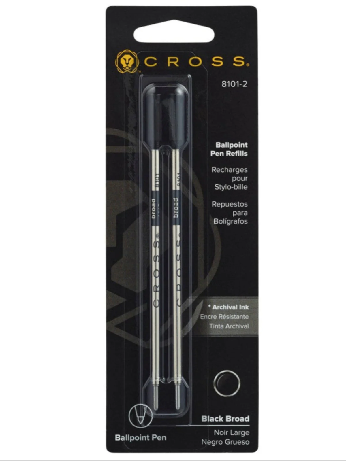 Ballpoint Pen Refill - Black - Broad - Dual Pack