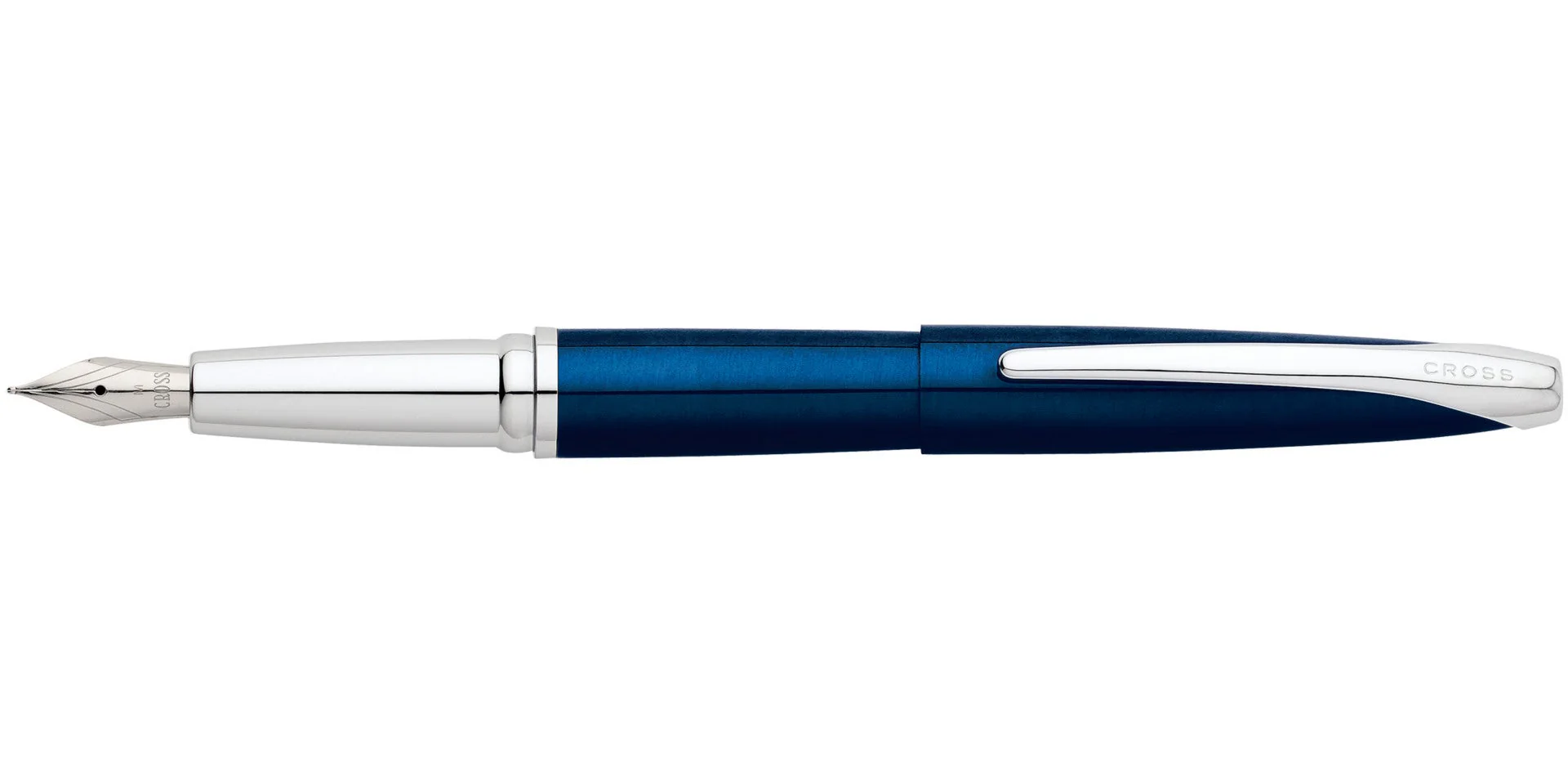 ATX® Translucent Blue Lacquer Stainless Steel Fine Nib Fountain Pen - Image 3