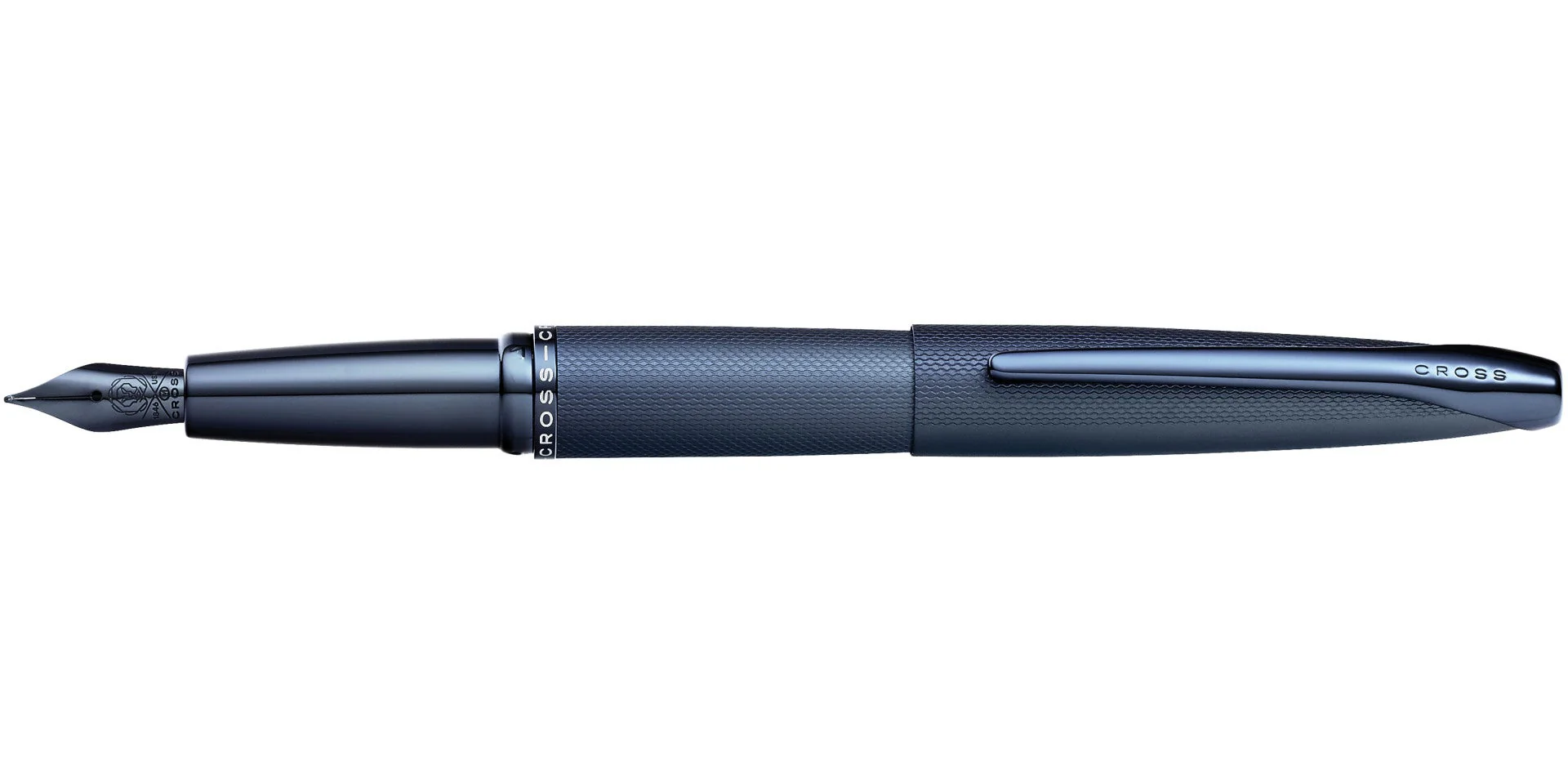 ATX® Sandblasted Dark Blue Stainless Steel Fine Nib Fountain Pen - Image 3