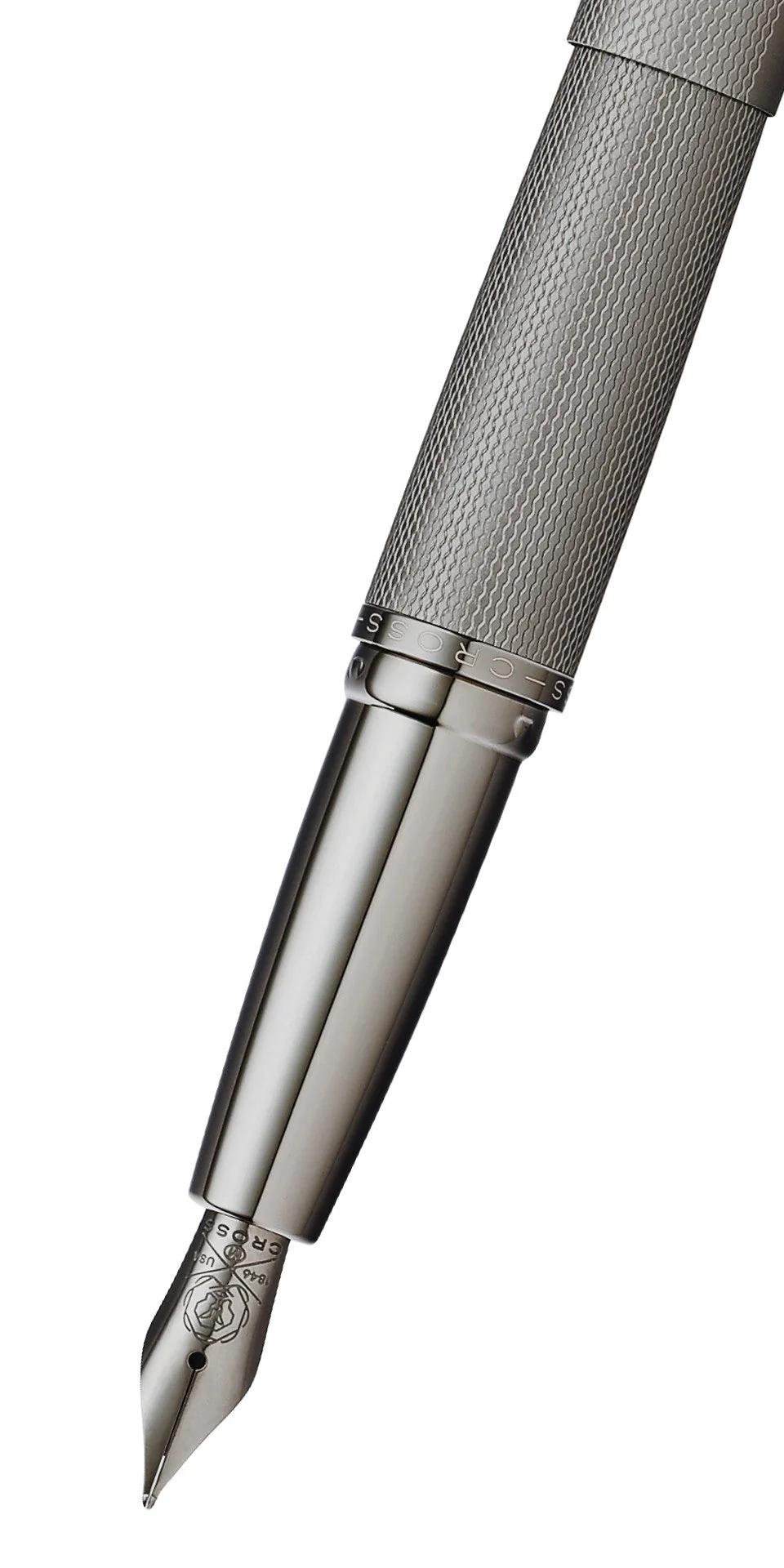 ATX® Sandblasted Titanium Gray Stainless Steel Medium Nib Fountain Pen - Image 2