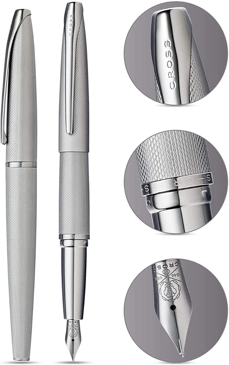 ATX® Sandblasted Titanium Gray Stainless Steel Medium Nib Fountain Pen - Image 3