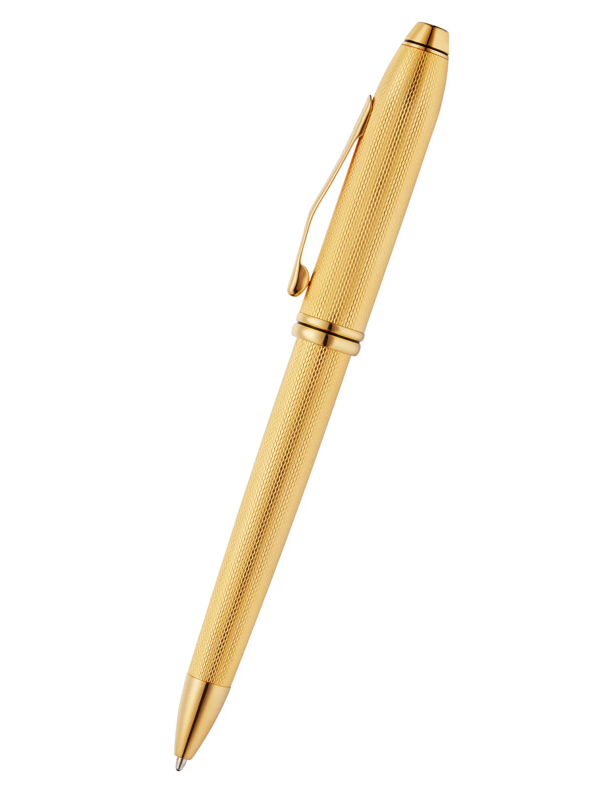 Townsend® Polished 23KT Gold Plated Engraved Diamond Pattern with 23KT Gold Plated Appointments Ballpoint Pen - Image 3