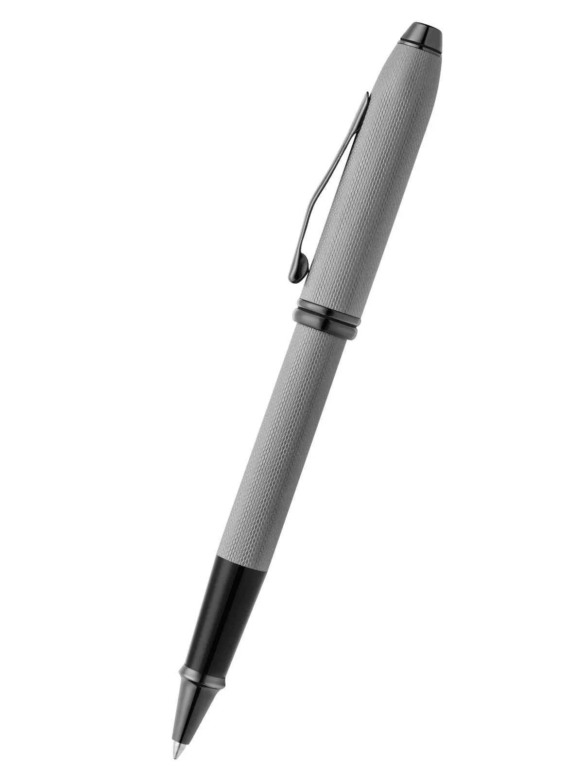 Townsend® Polished Slate Gray Engraved Diamond Pattern with Slate Gray PVD Appointments Selectip® Rollerball Pen - Image 2