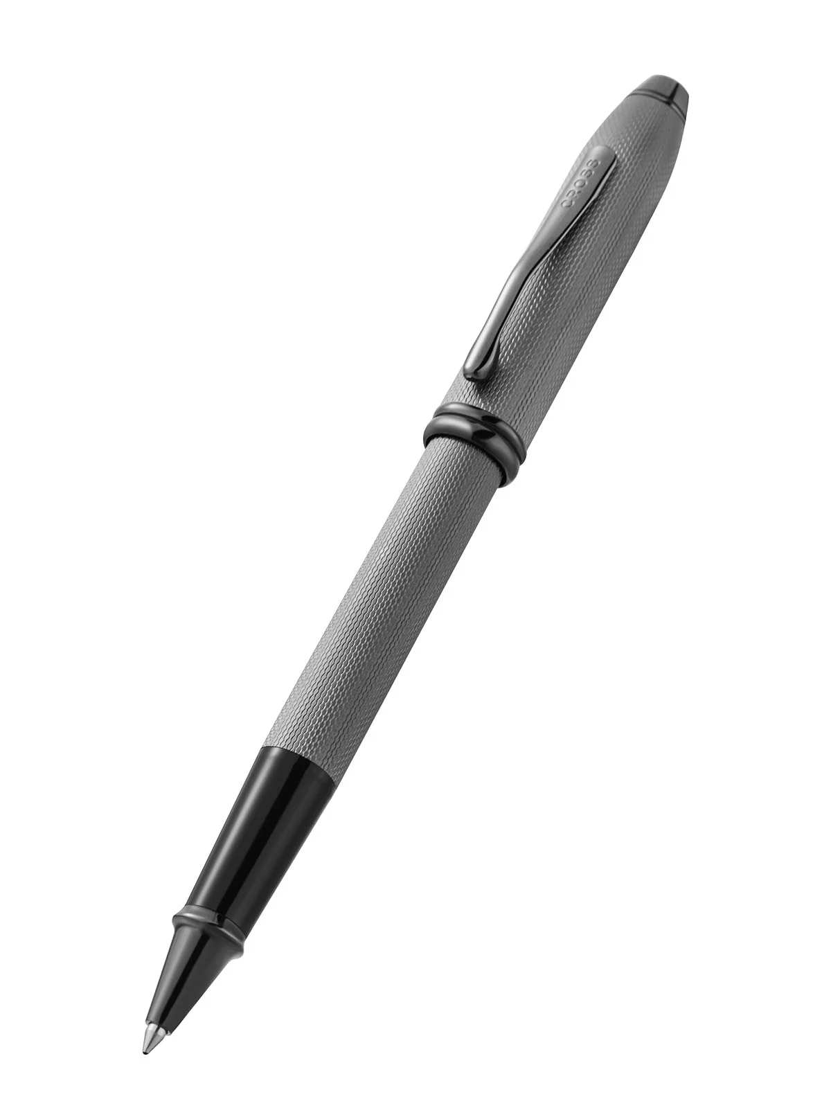 Townsend® Polished Slate Gray Engraved Diamond Pattern with Slate Gray PVD Appointments Selectip® Rollerball Pen - Image 3