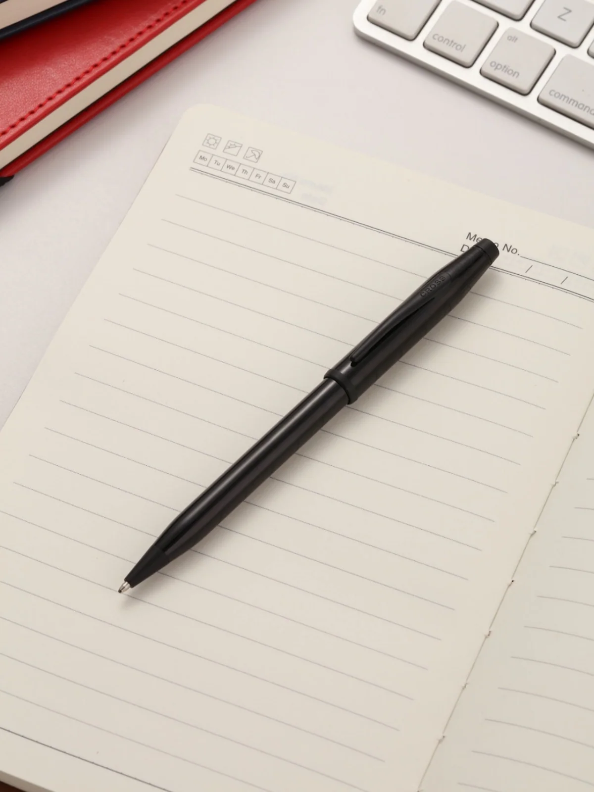 Century® II Glossy Black Lacquer with Matte Black PVD Appointments Ballpoint Pen - Image 6