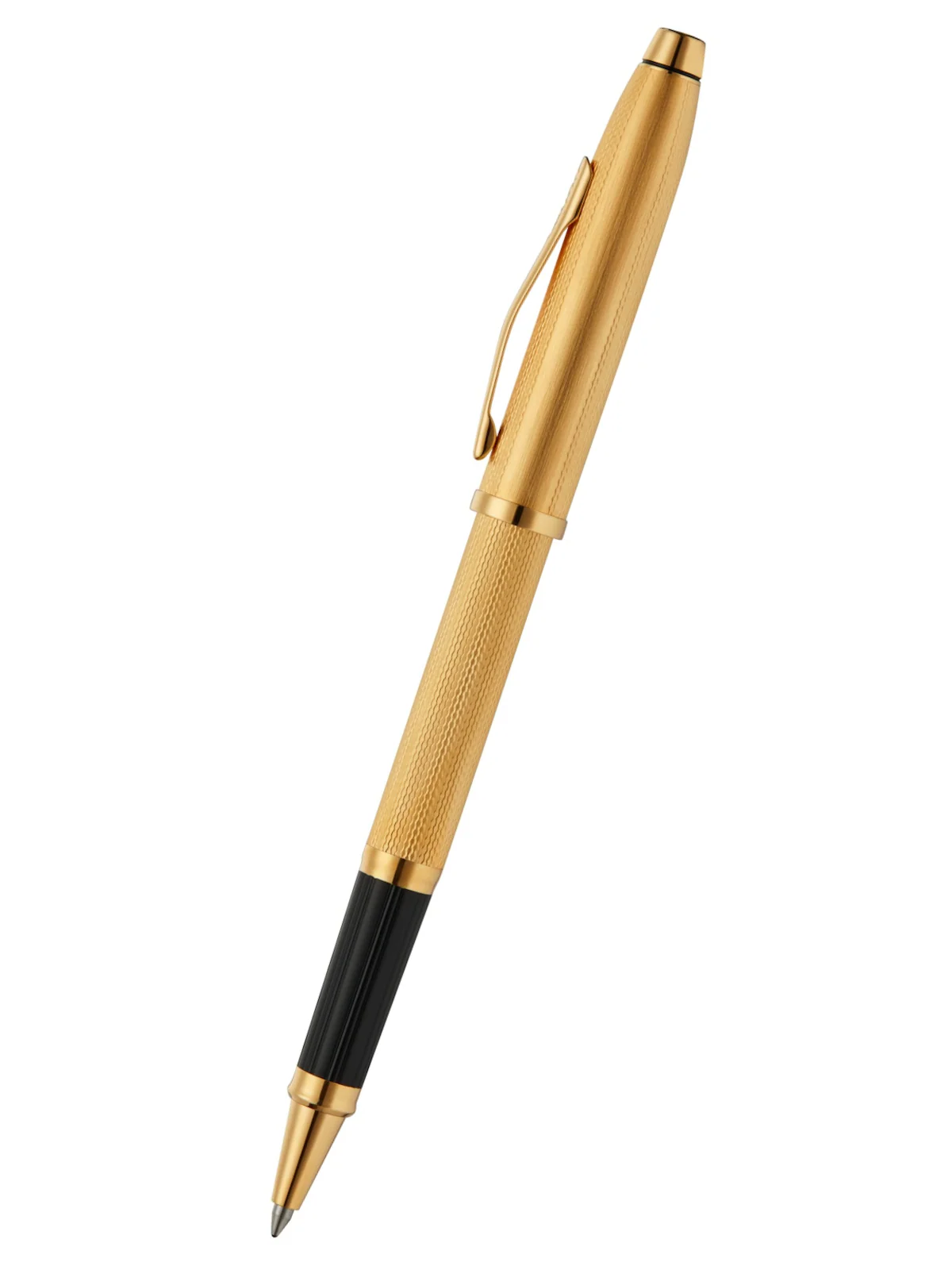 Century® II Polished 23KT Gold-plated Engraved Diamond Pattern Selectip Rollerball Pen - Image 3