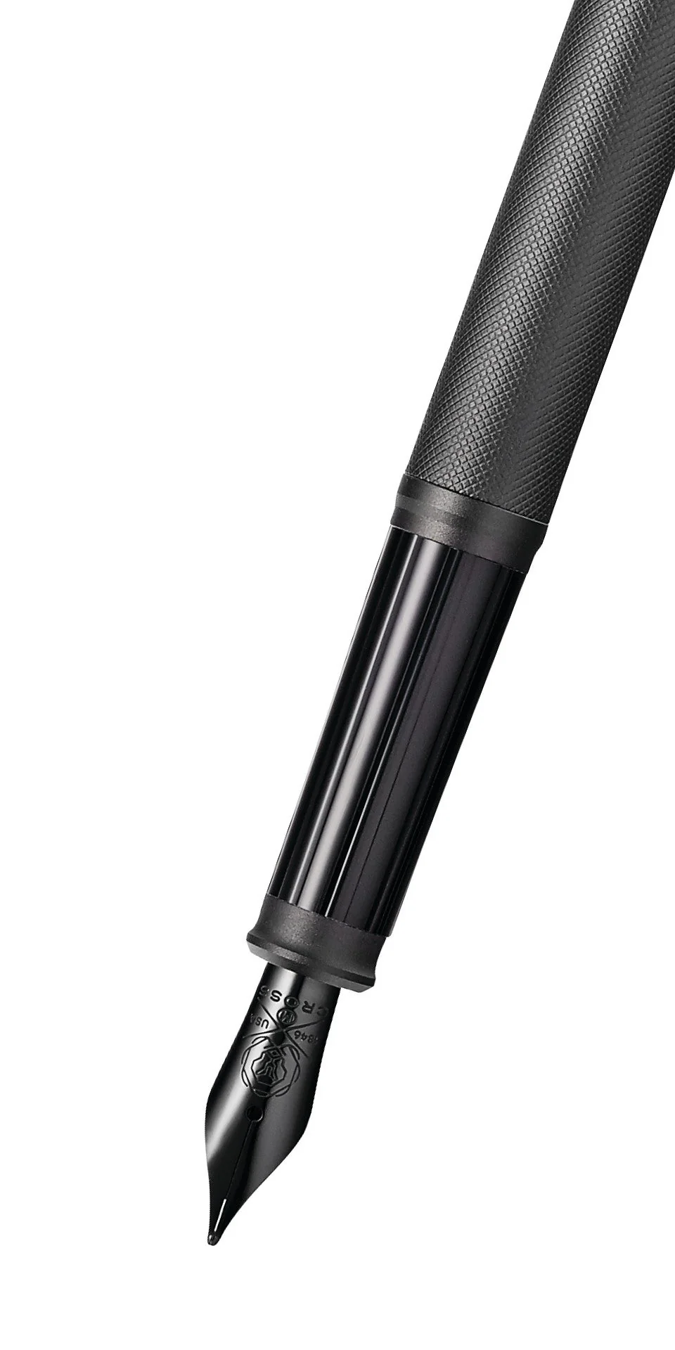 Century® II Black PVD Micro-knurl Medium Nib Fountain Pen - Image 2