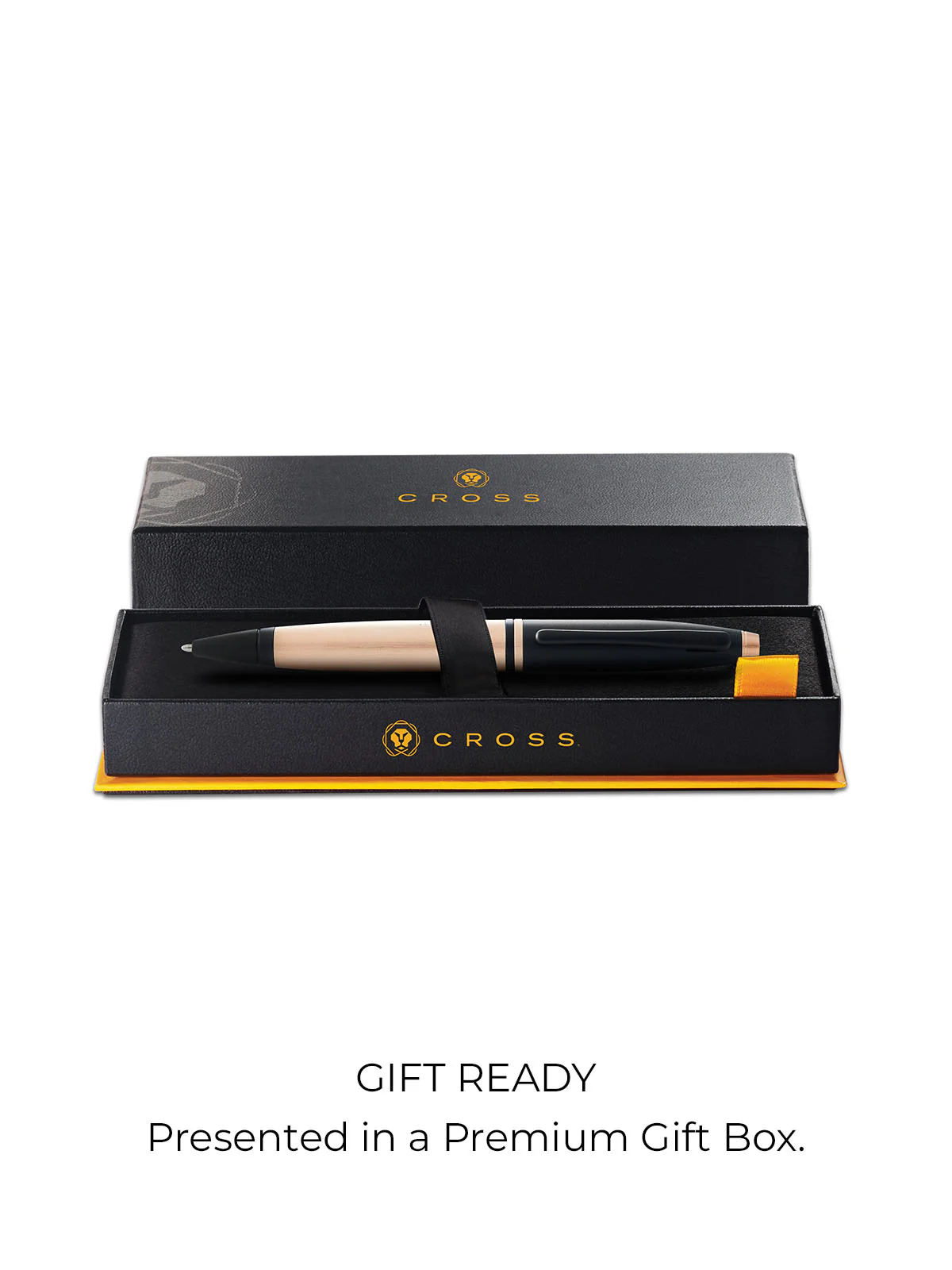 Calais™ Brushed Rose Gold Plate and Black Lacquer Ballpoint Pen - Image 4