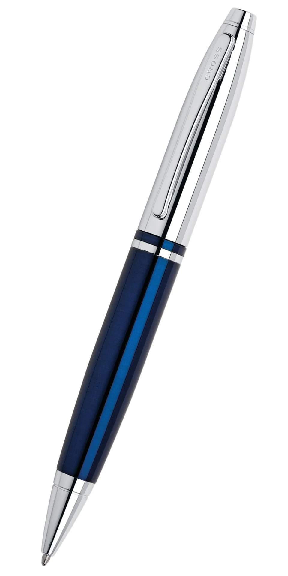 Calais⢠Chrome & Blue Lacquer Ballpoint Pen