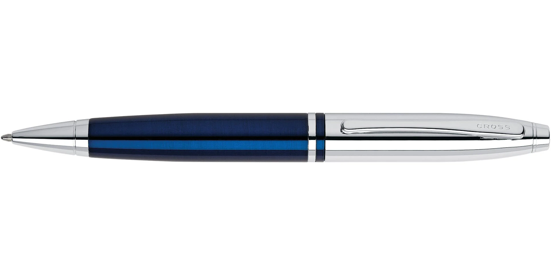 Calais⢠Chrome & Blue Lacquer Ballpoint Pen - Image 3