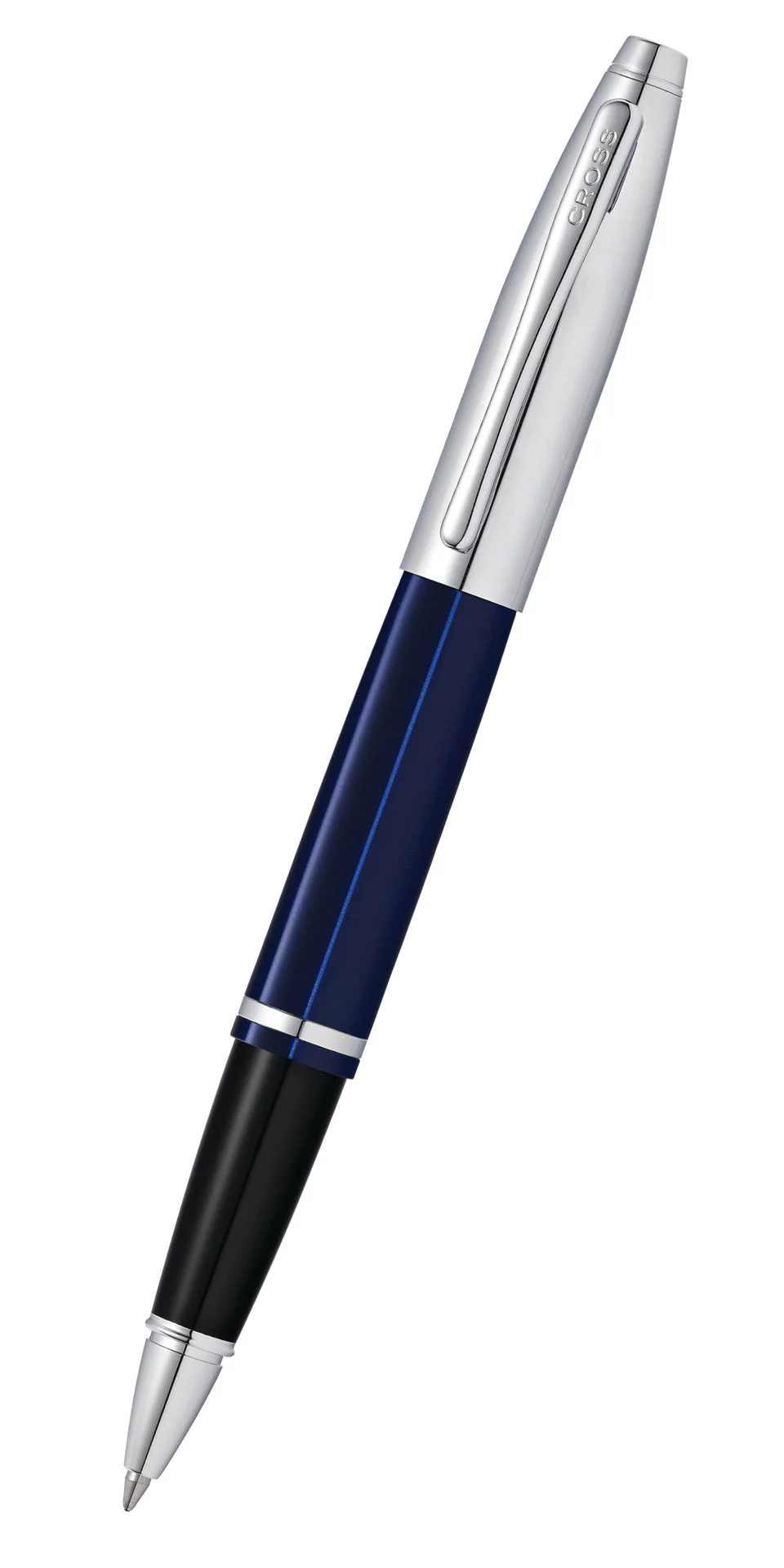 Calais™ Chrome & Blue Lacquer Rollerball Pen