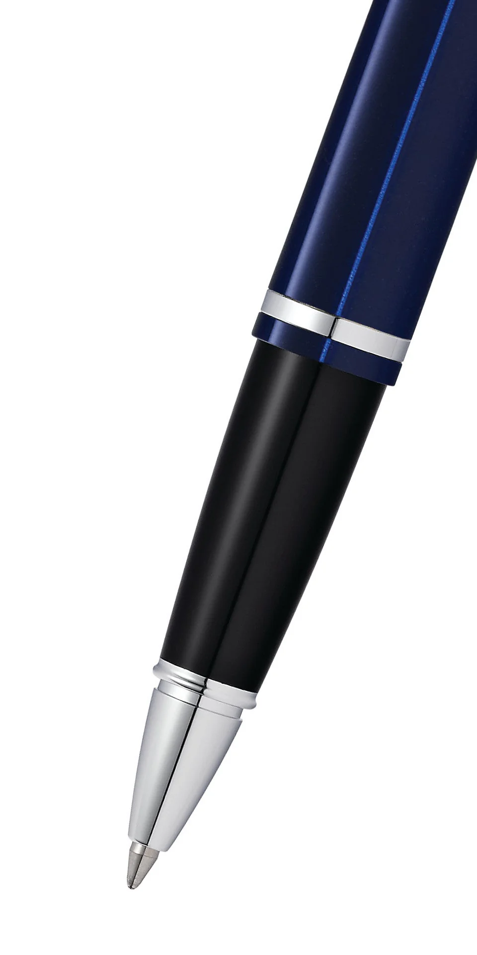 Calais™ Chrome & Blue Lacquer Rollerball Pen - Image 2