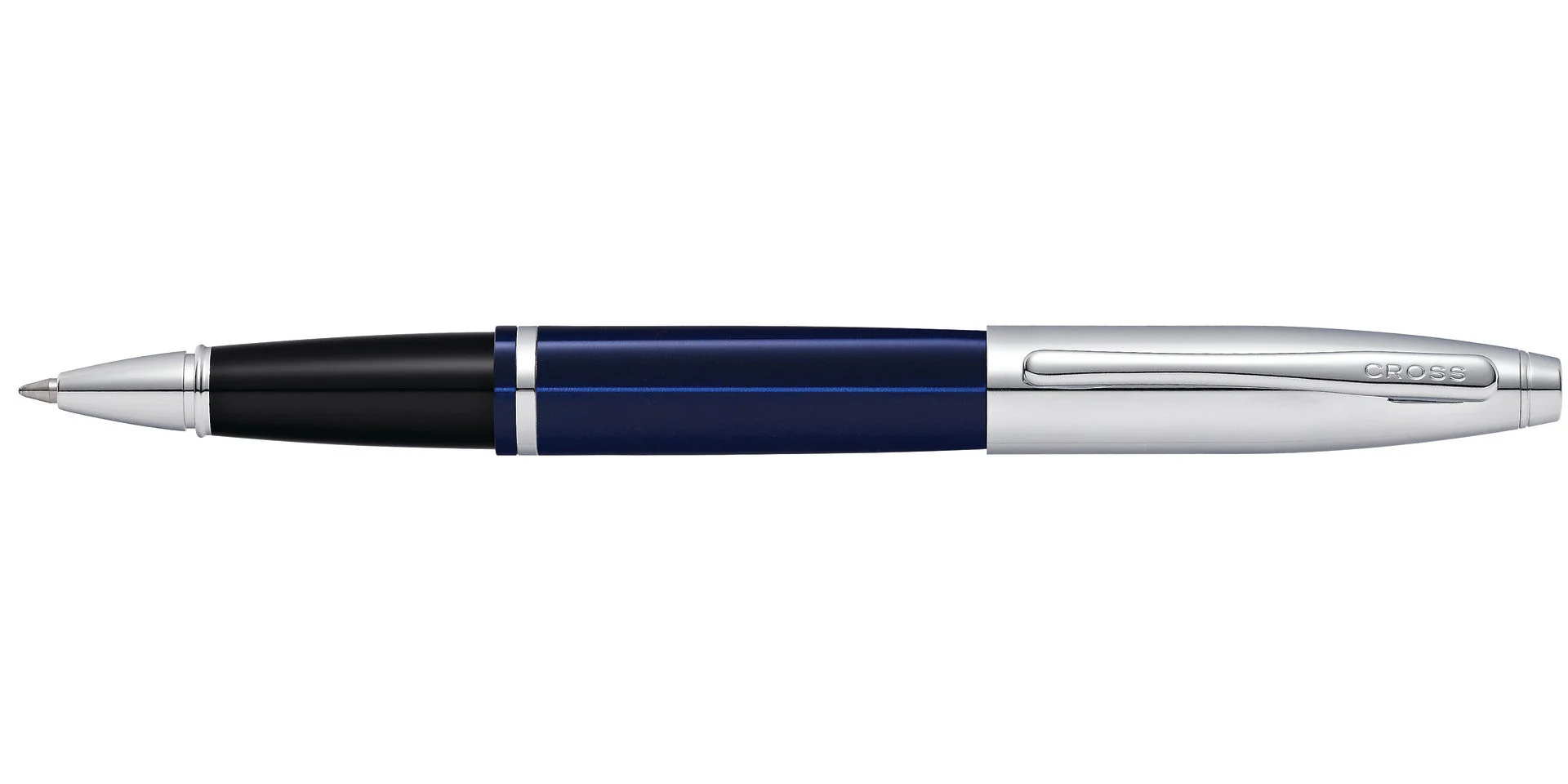 Calais™ Chrome & Blue Lacquer Rollerball Pen - Image 3