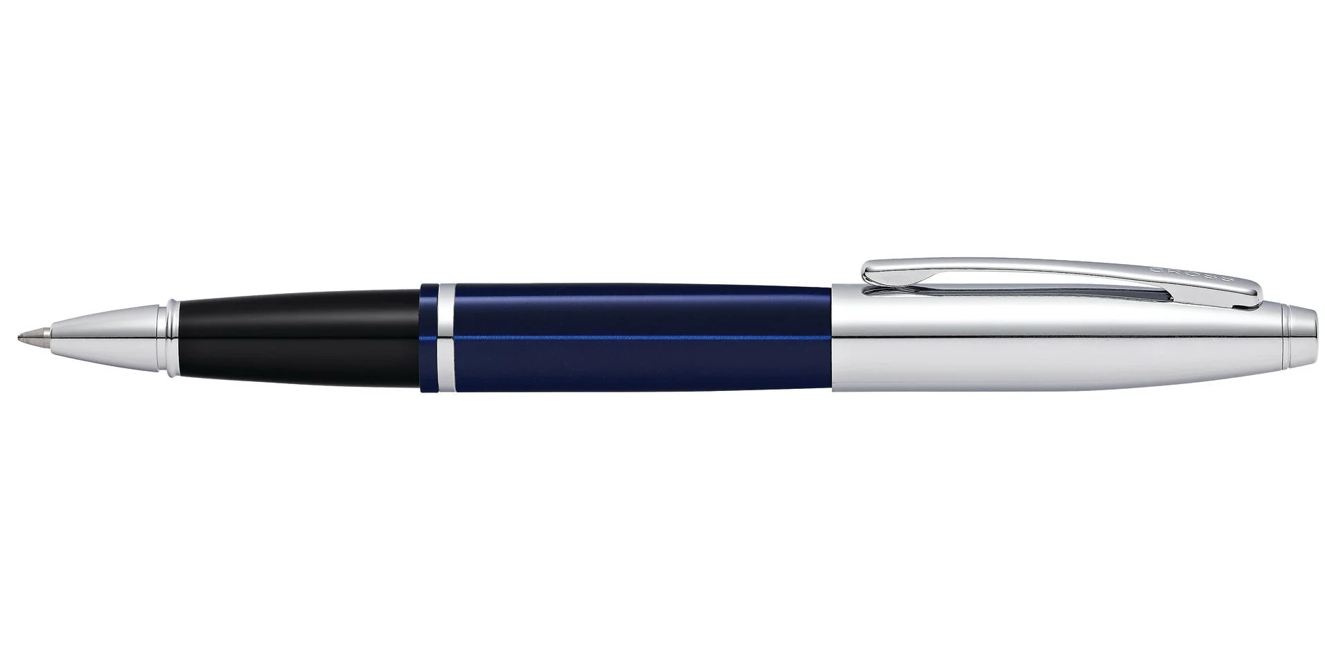 Calais™ Chrome & Blue Lacquer Rollerball Pen - Image 4