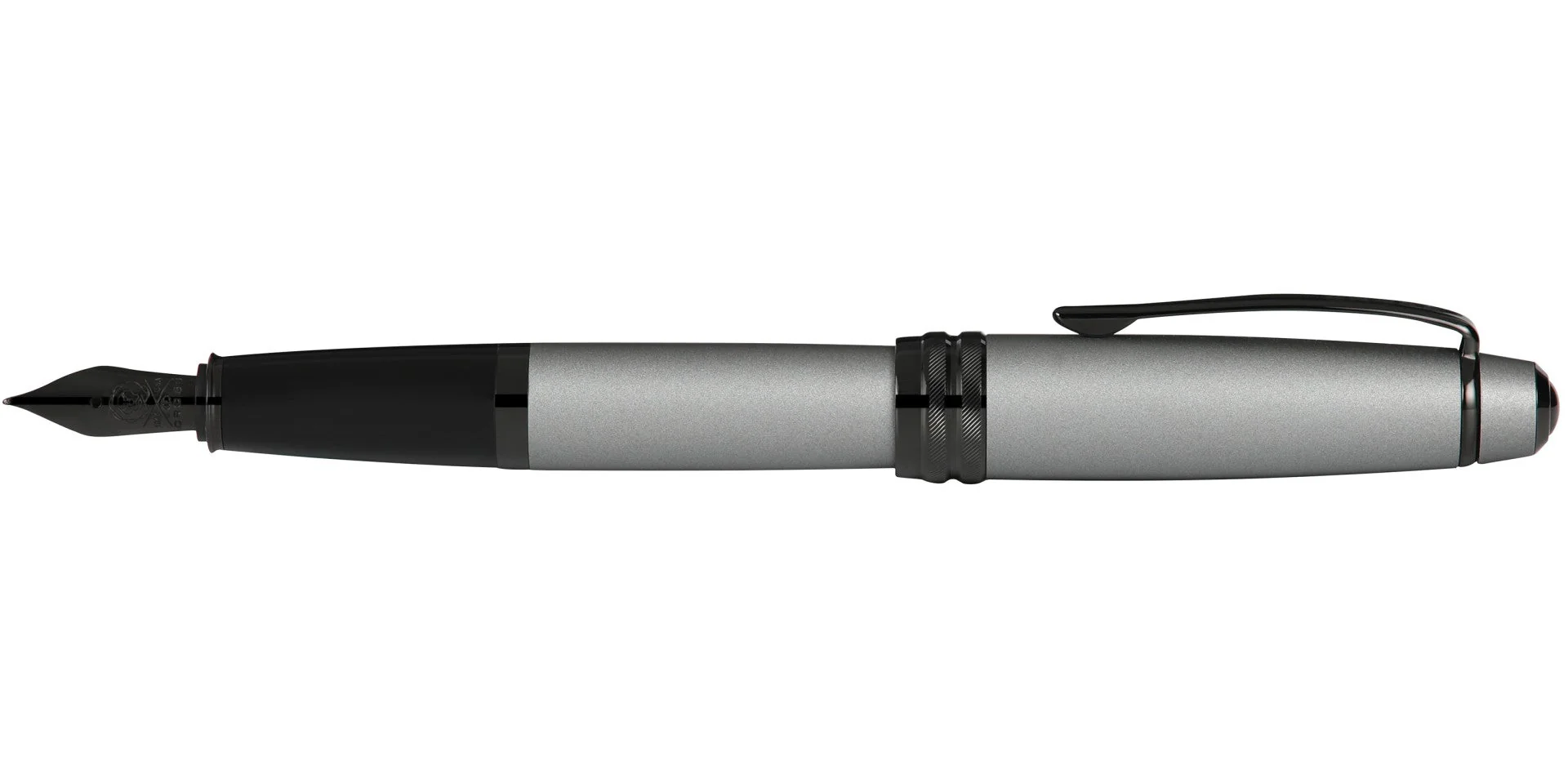 Bailey™ Matte Gray Lacquer Stainless Steel Medium Nib Fountain Pen - Image 4