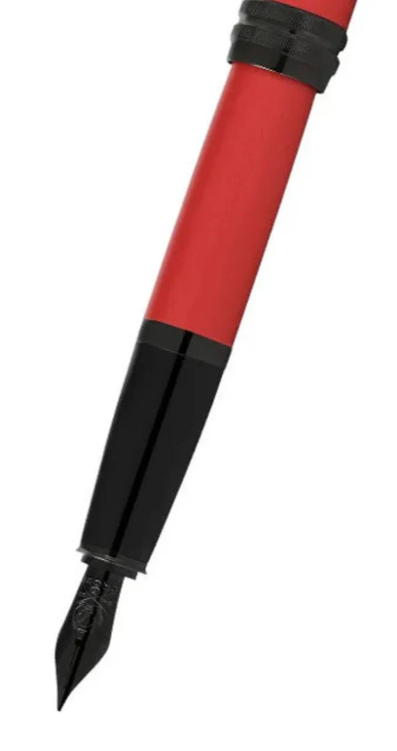 Bailey™ Matte Red Lacquer Stainless Steel Medium Nib Fountain Pen - Image 2