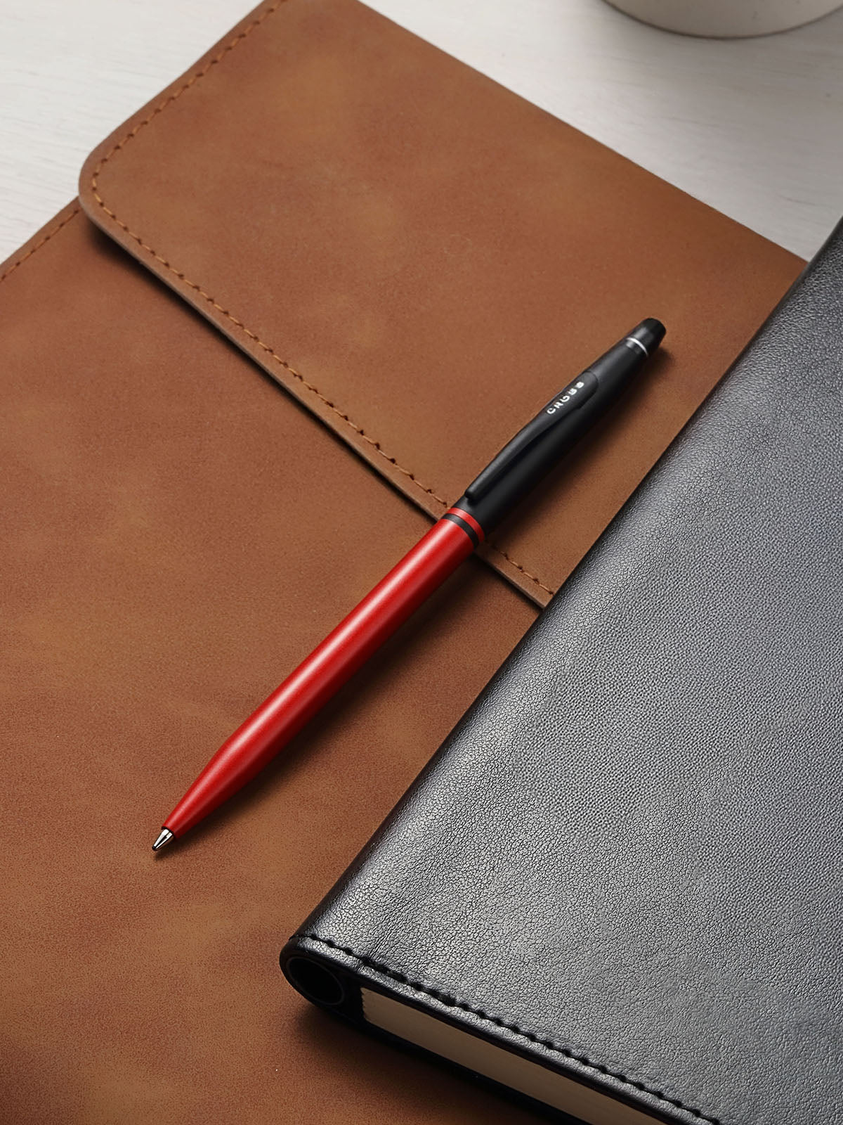 Click™ Tuxedo Satin Metallic Red Ballpoint Pen - Image 5