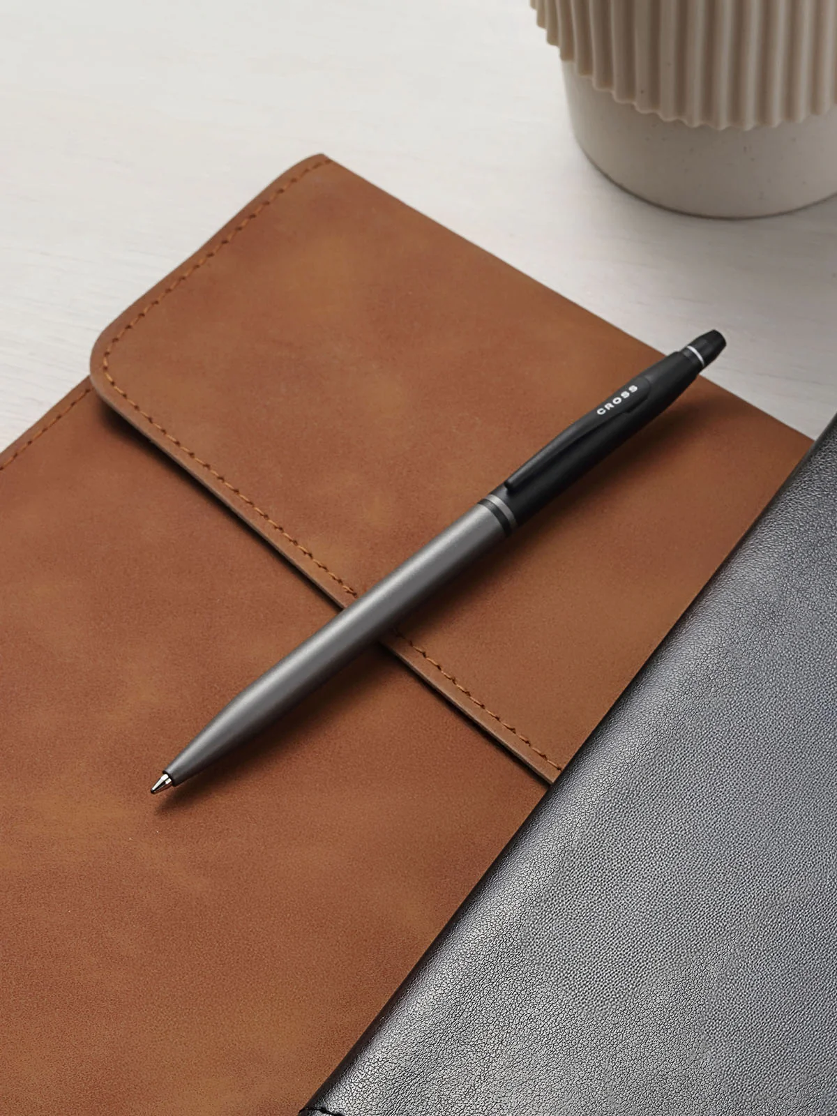 Click™ Tuxedo Satin Metallic Gray Ballpoint Pen - Image 5