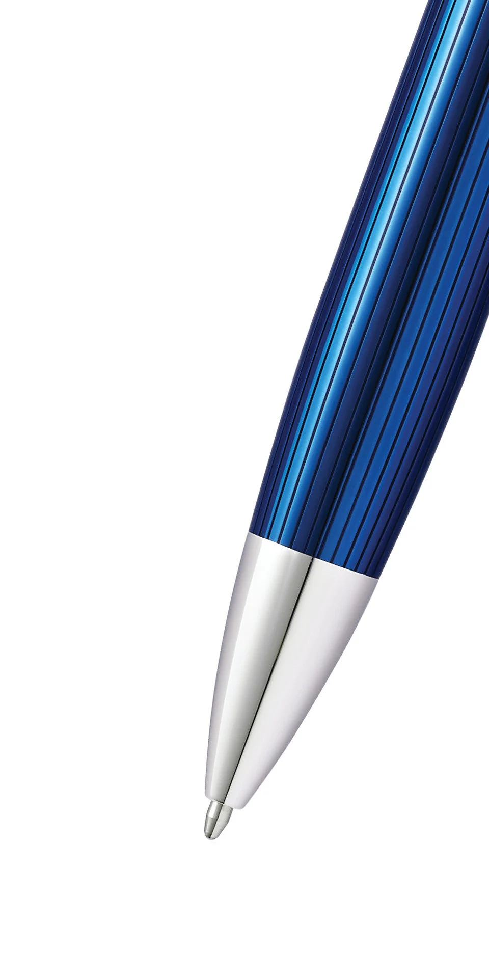 Peerlessâ˘Â Translucent Quartz Blue Engraved Lacquer with Platinum Plated Appointments Ballpoint Pen - Image 2