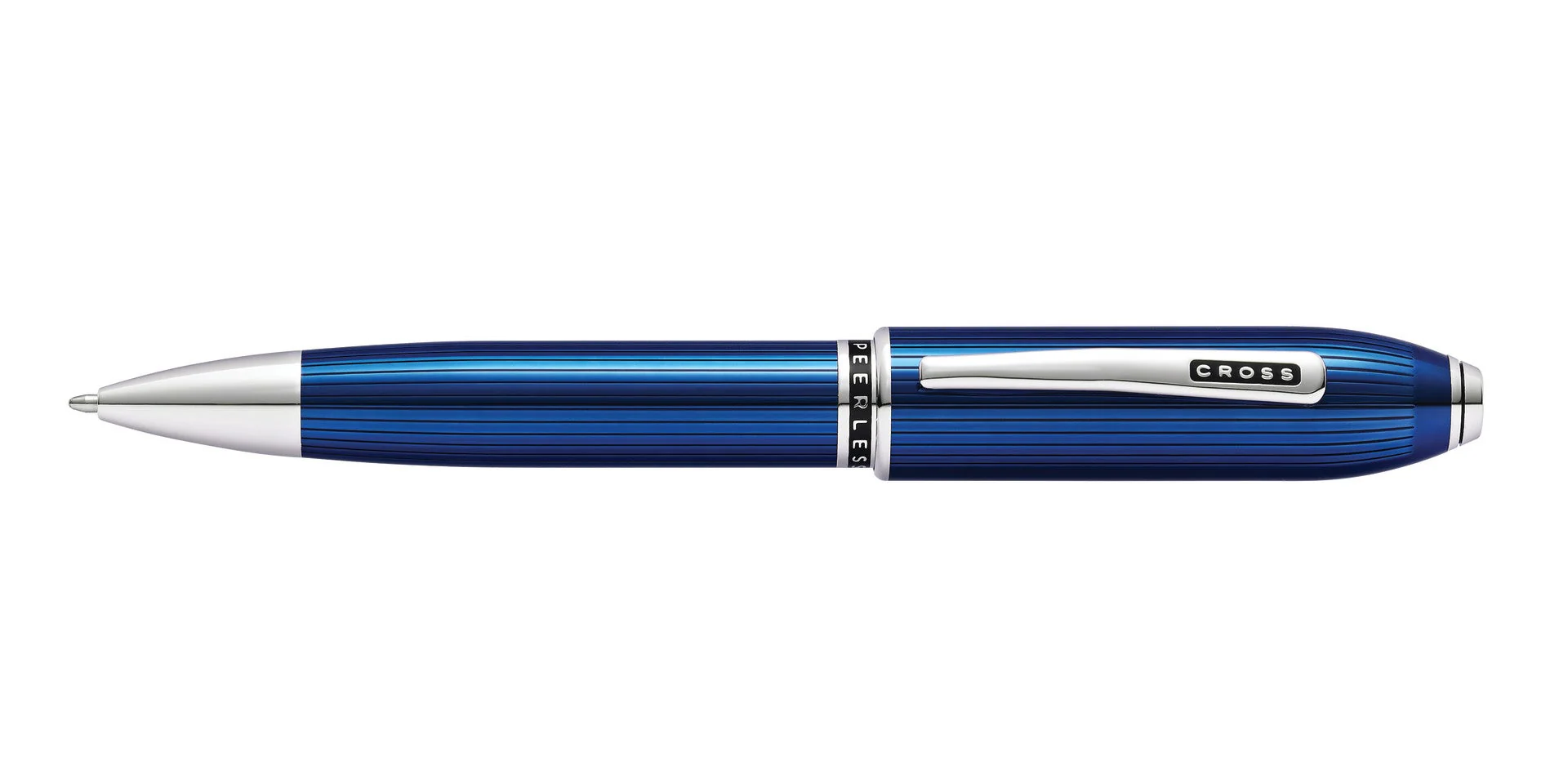 Peerlessâ˘Â Translucent Quartz Blue Engraved Lacquer with Platinum Plated Appointments Ballpoint Pen - Image 3