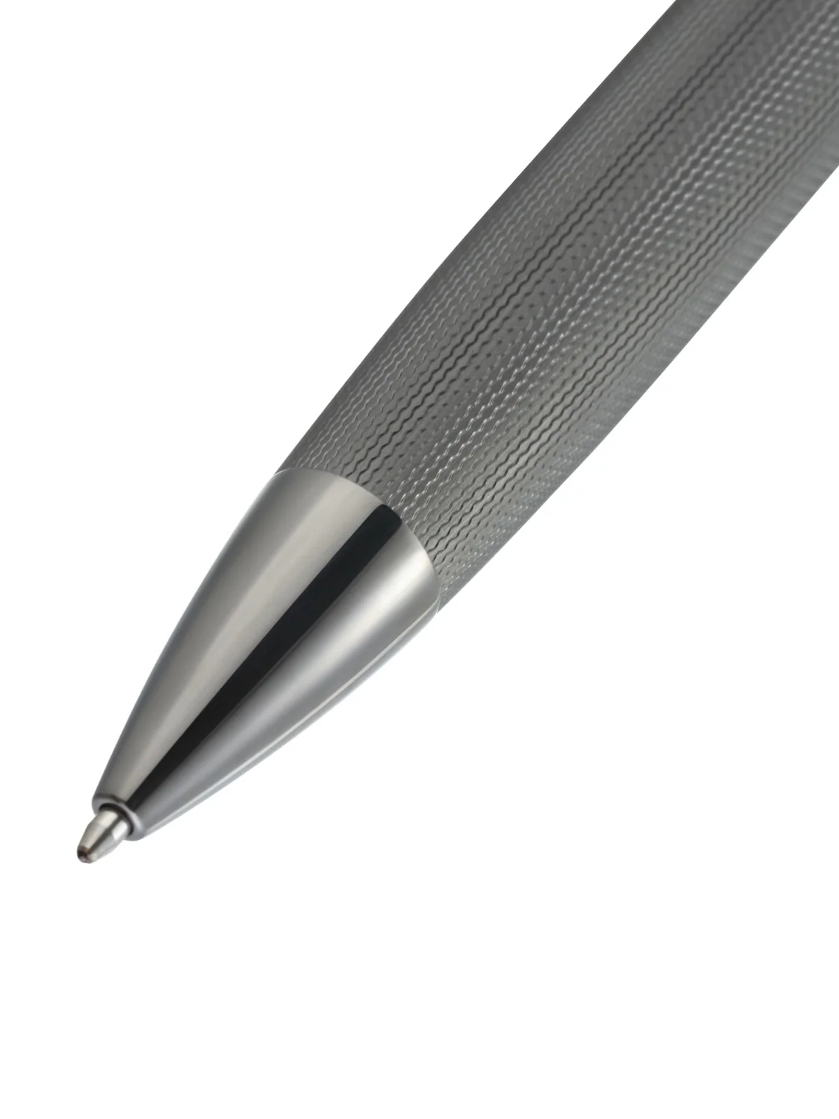 Peerless™ Polished Slate Gray Engraved Diamond Pattern with Slate Gray PVD Appointments and Swarovski Crystal Ballpoint Pen - Image 2