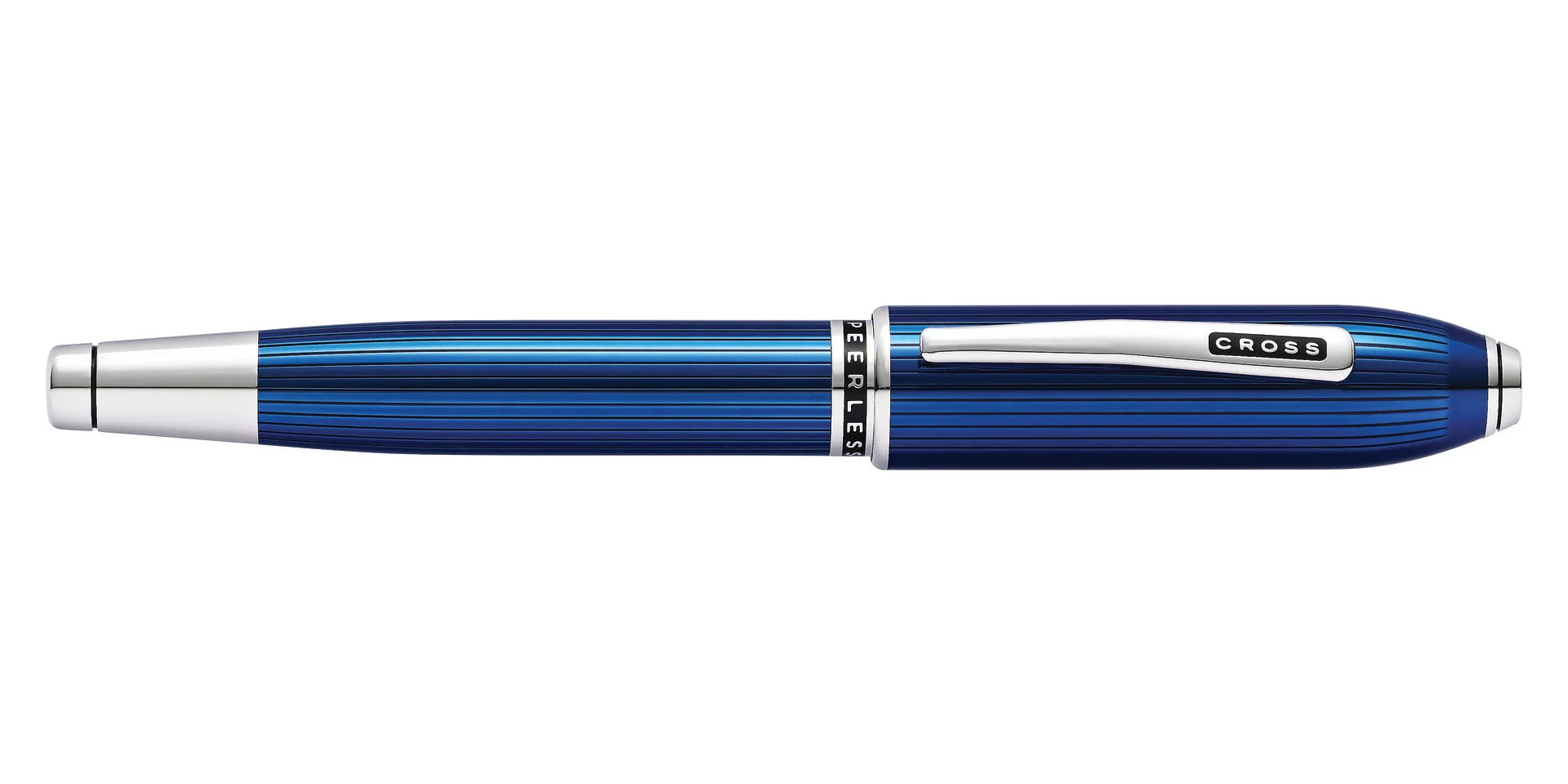 Peerless™ Translucent Quartz Blue Engraved Lacquer Platinum Plated Appointments Rollerball Pen - Image 5