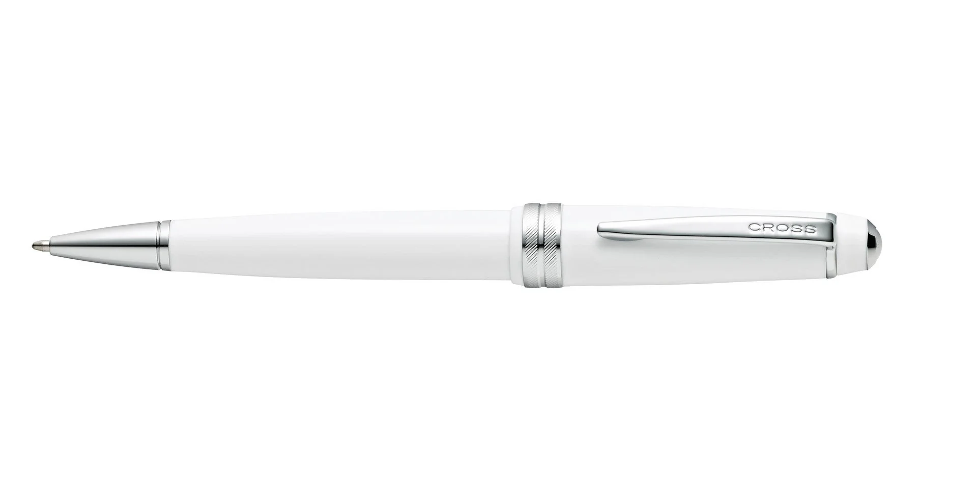 Bailey Light™ Polished White Resin Ballpoint Pen - Image 3