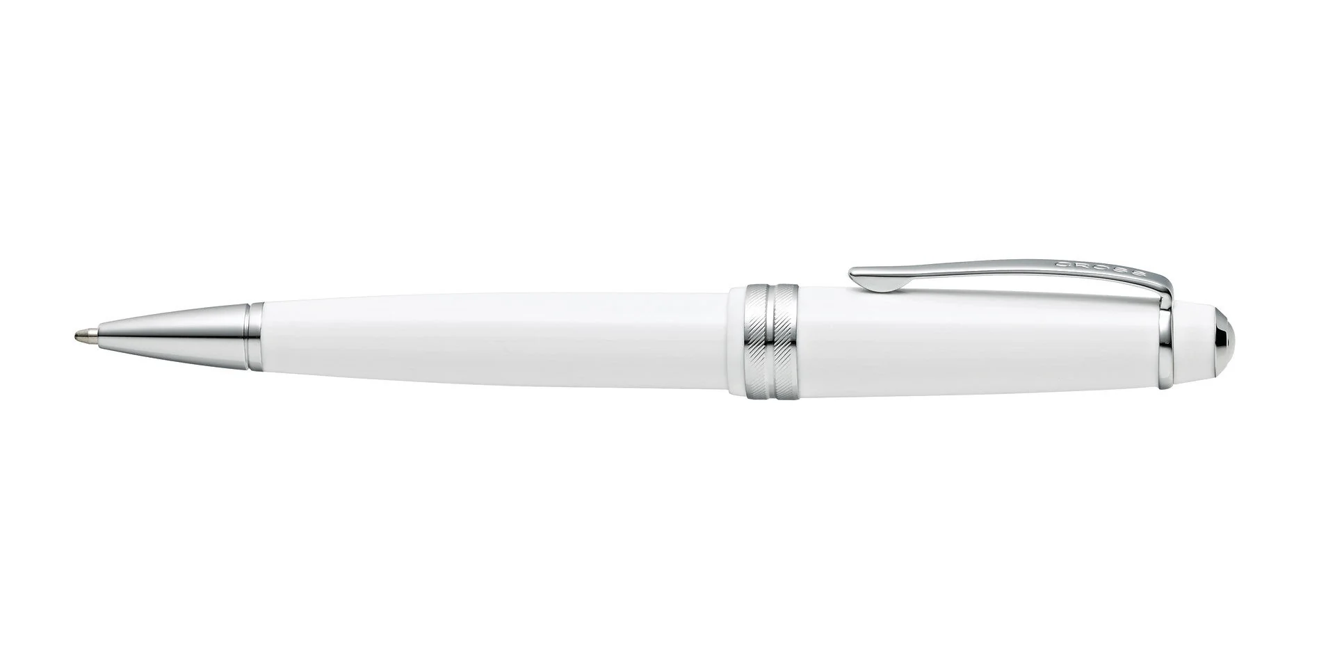 Bailey Light™ Polished White Resin Ballpoint Pen - Image 4