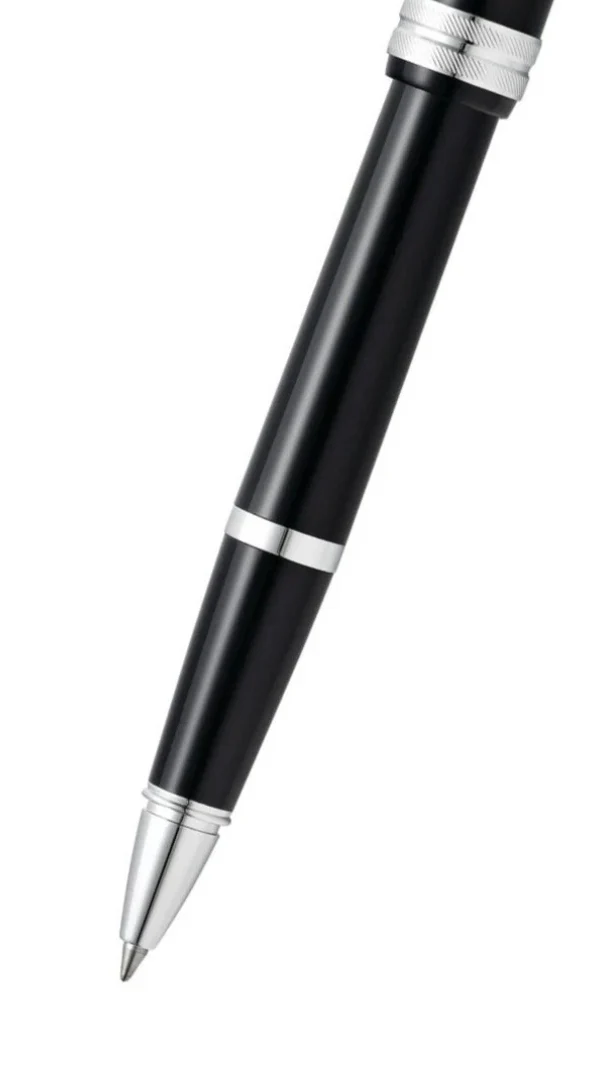 Bailey Light™ Glossy Black Resin Rollerball Pen - Image 2