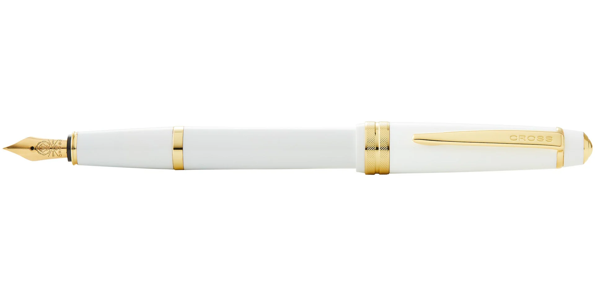 Bailey Light™ Polished White Resin and Gold Tone Extra-Fine Nib Fountain Pen - Image 3