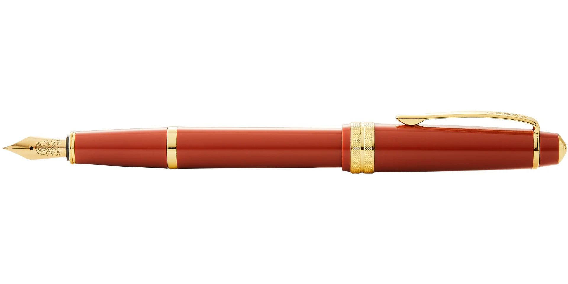 Bailey Light™ Polished Amber Resin and Gold Tone Fine Nib Fountain Pen - Image 4