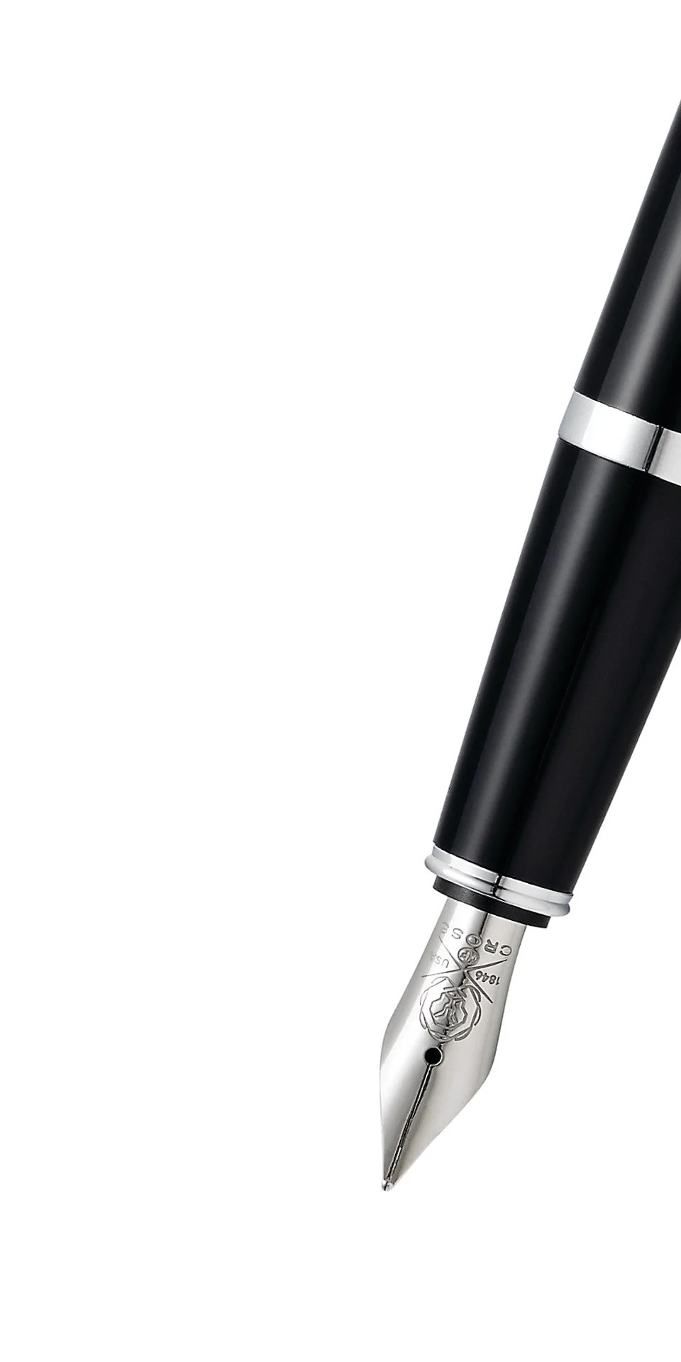 Bailey Light™ Polished Black Resin Medium Nib Fountain Pen - Image 2