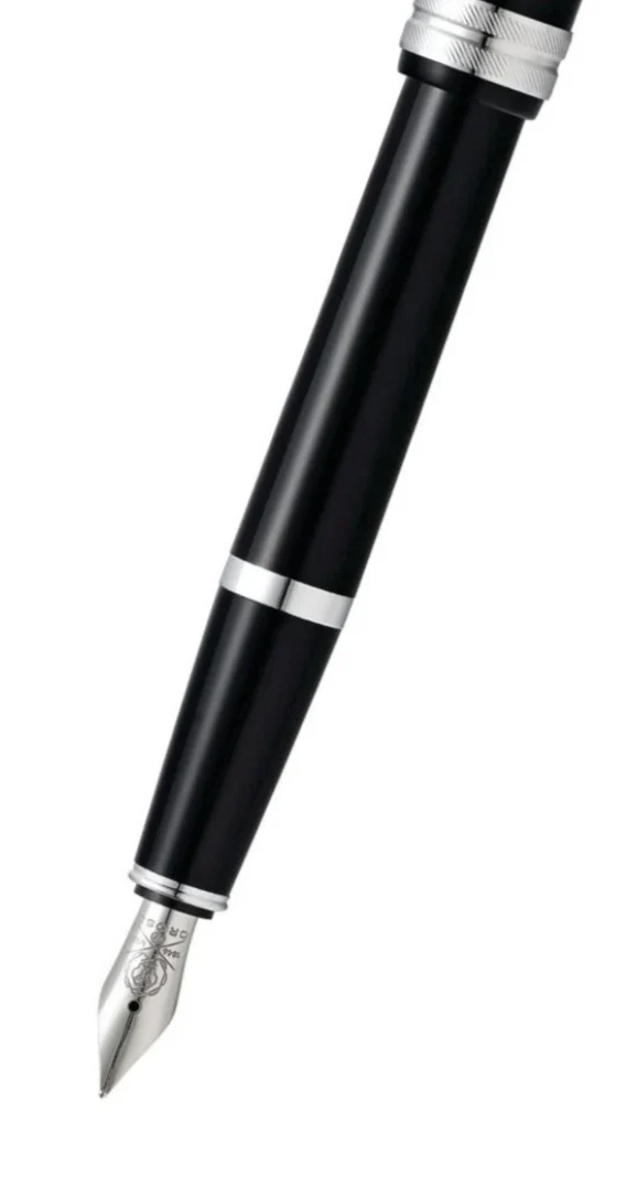 Bailey Light™ Polished Black Resin Extra-Fine Nib Fountain Pen - Image 2