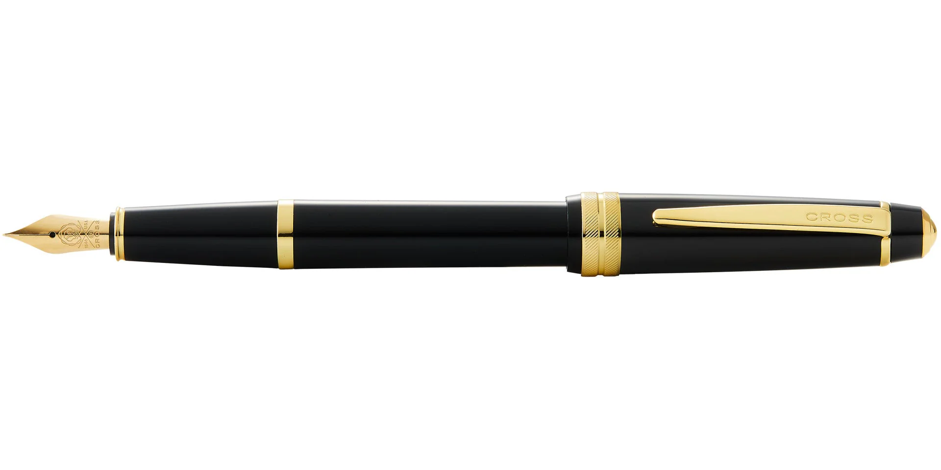 Bailey Light™ Polished Black Resin and Gold Tone Extra-Fine Nib Fountain Pen - Image 3
