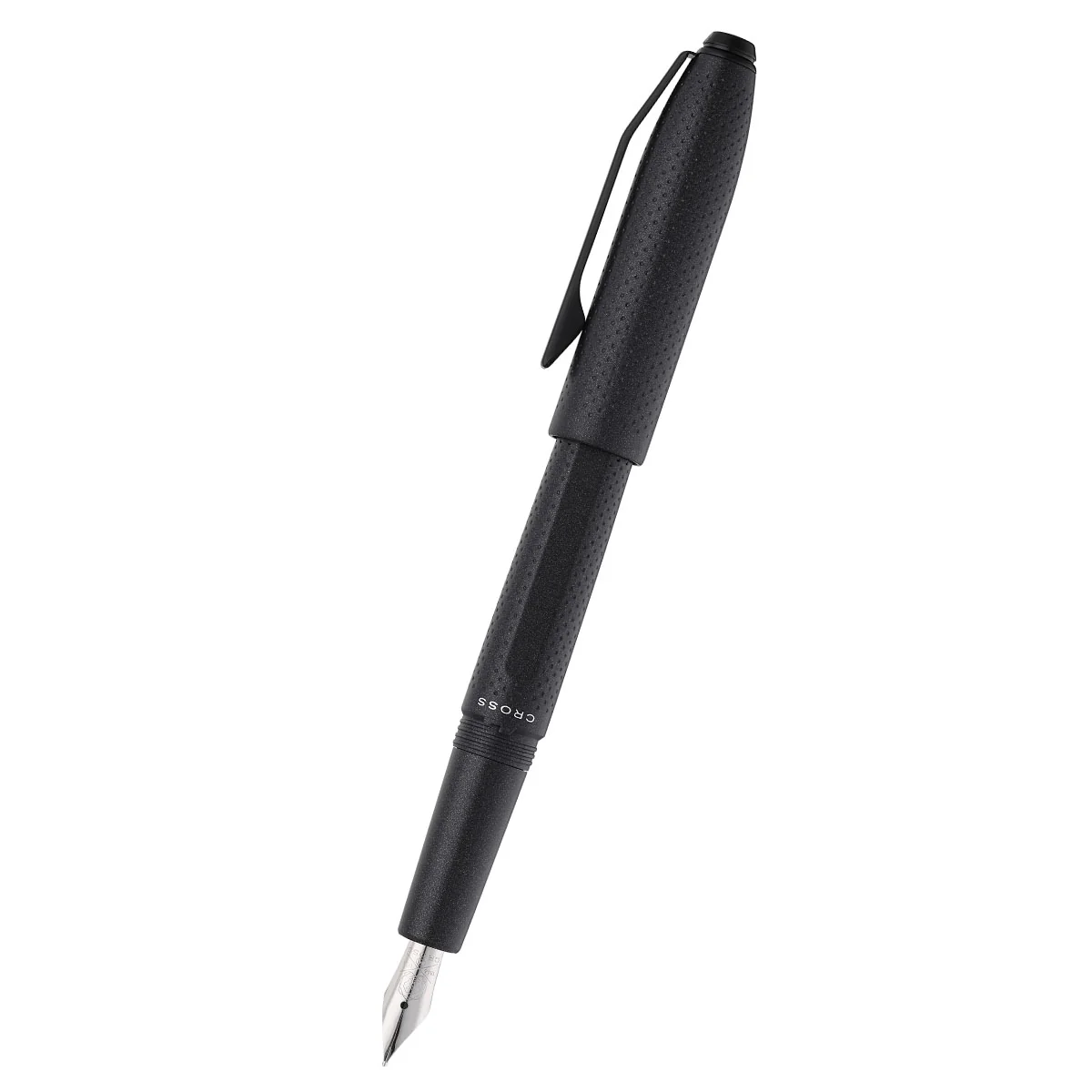 Prism Obsidian Black Resin with Polished Chrome Stainless Steel Medium Nib Fountain Pen - Image 2