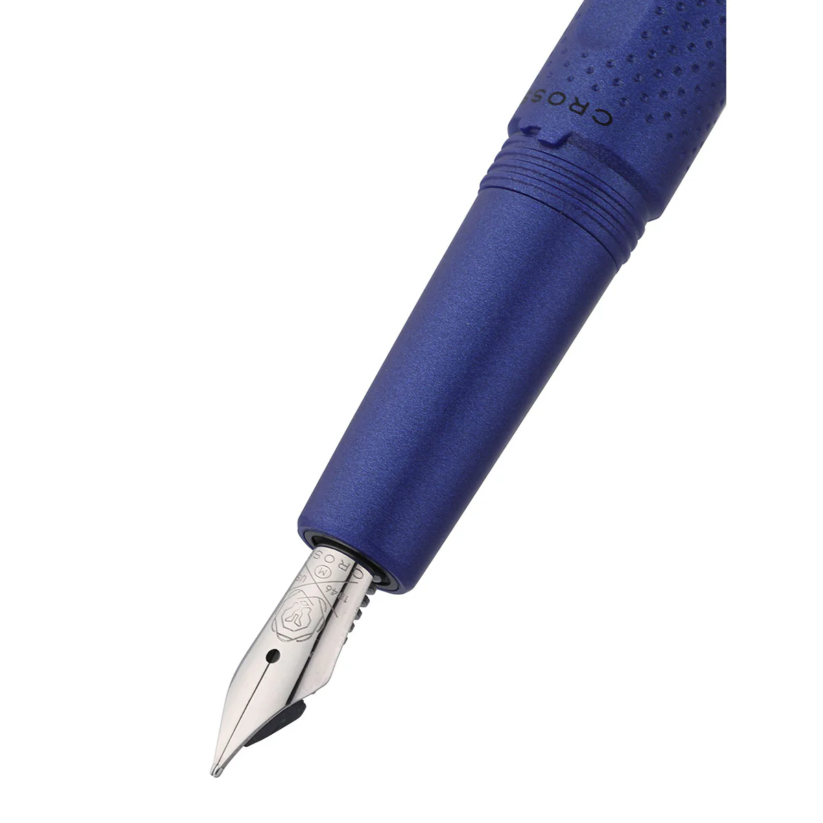 Prism Deep Sea Blue Resin with Polished Chrome Stainless Steel Medium Nib Fountain Pen - Image 2
