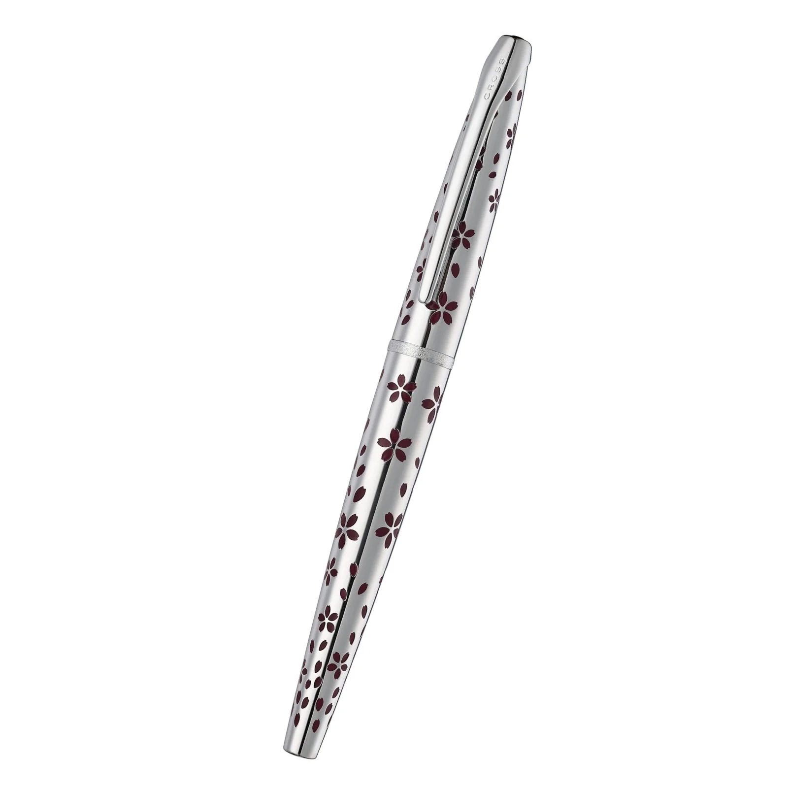 ATX® Cherry Blossom Polished Chrome with Polished Chrome Appointments and Chrome Plated Medium Nib Fountain Pen - Image 3