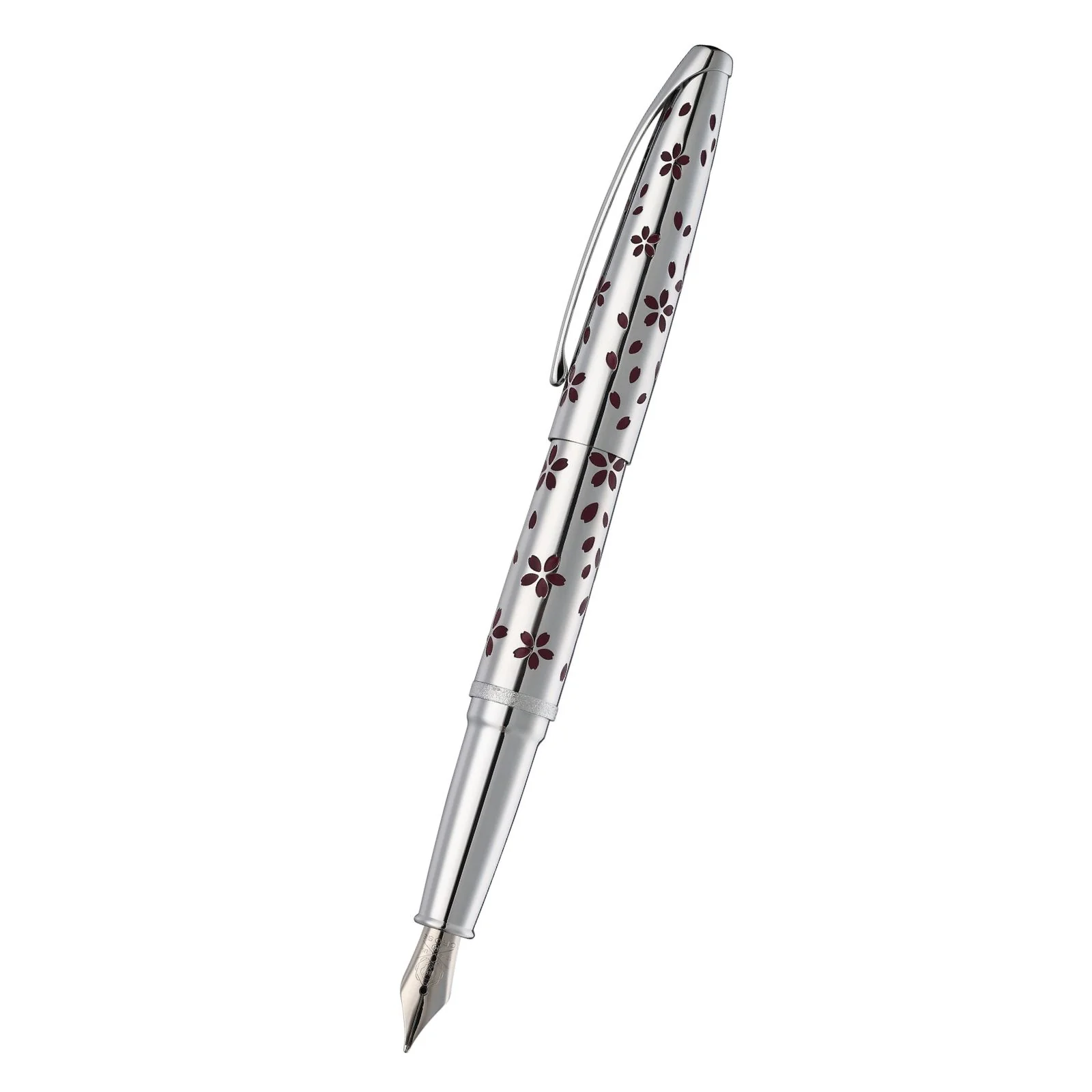 ATX® Cherry Blossom Polished Chrome with Polished Chrome Appointments and Chrome Plated Medium Nib Fountain Pen - Image 4