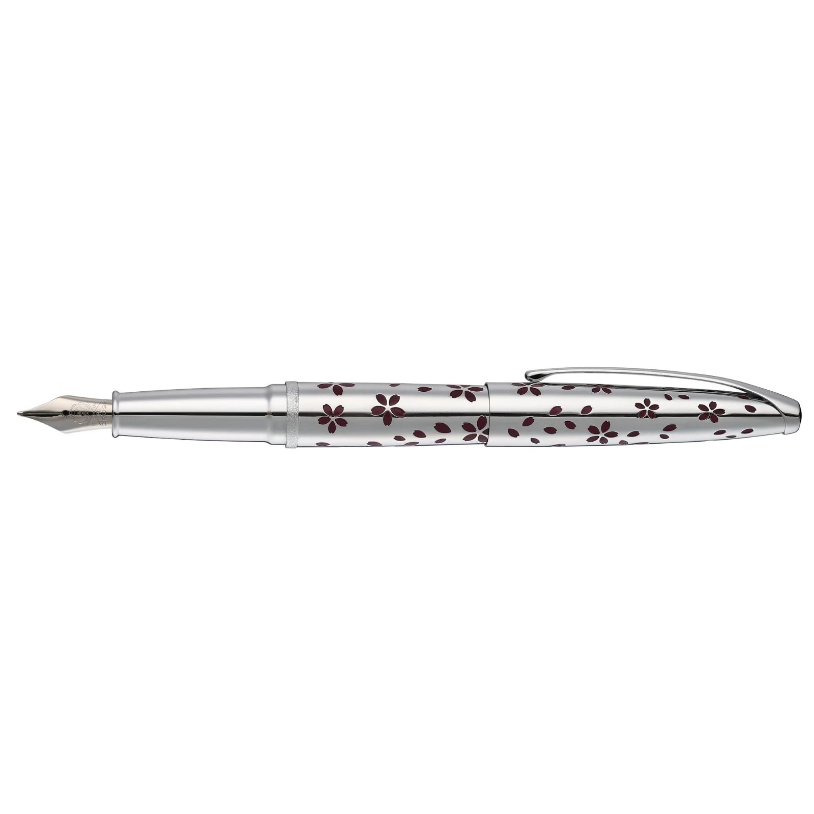 ATX® Cherry Blossom Polished Chrome with Polished Chrome Appointments and Chrome Plated Medium Nib Fountain Pen - Image 5