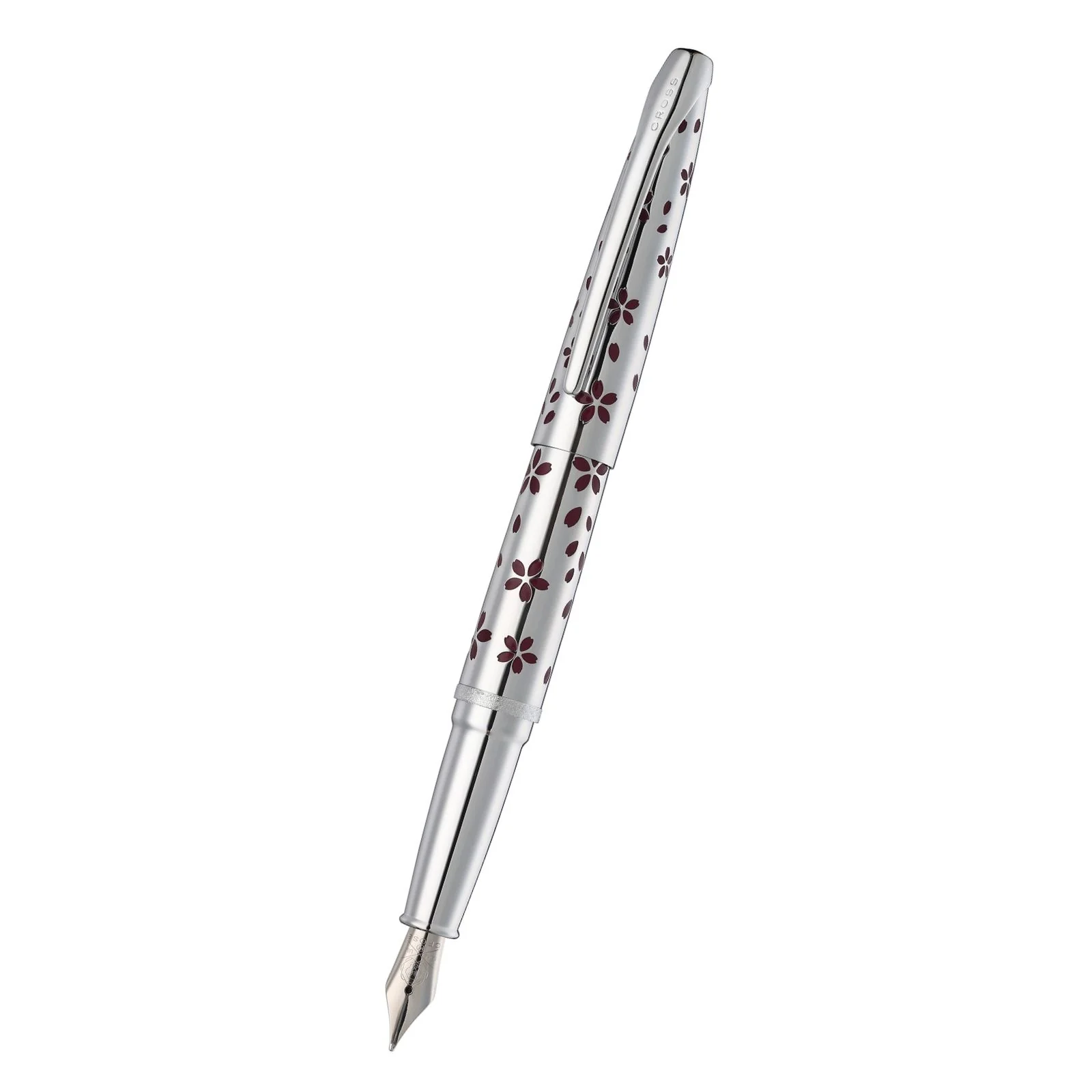 ATX® Cherry Blossom Polished Chrome with Polished Chrome Appointments and Chrome Plated Medium Nib Fountain Pen - Image 6