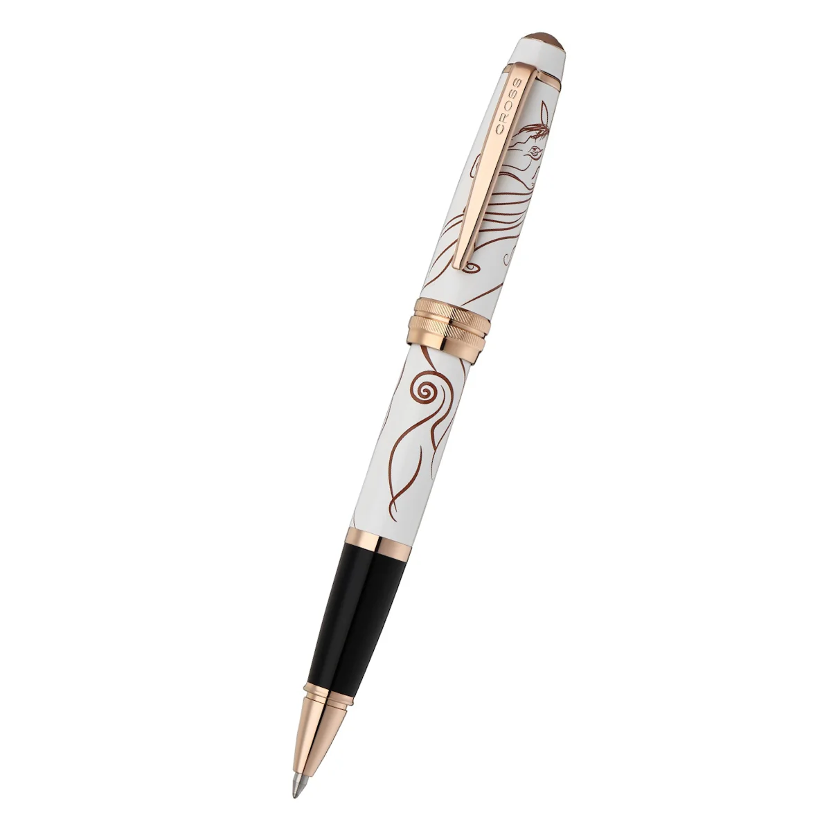 Bailey Zodiac Year of the Horse White Lacquer with Rose-Gold Plated Appointments Ballpoint Pen - Image 4