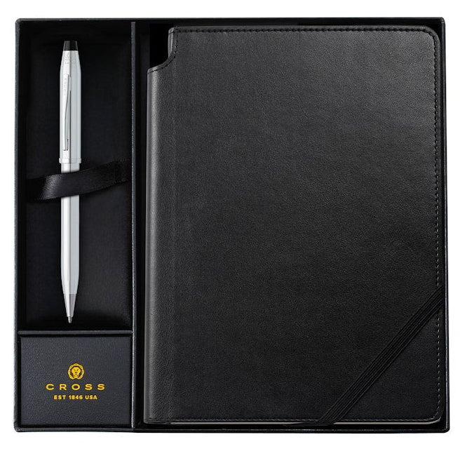 Century® II Lustrous Chrome Ballpoint with Classic Black Journal Gift Set