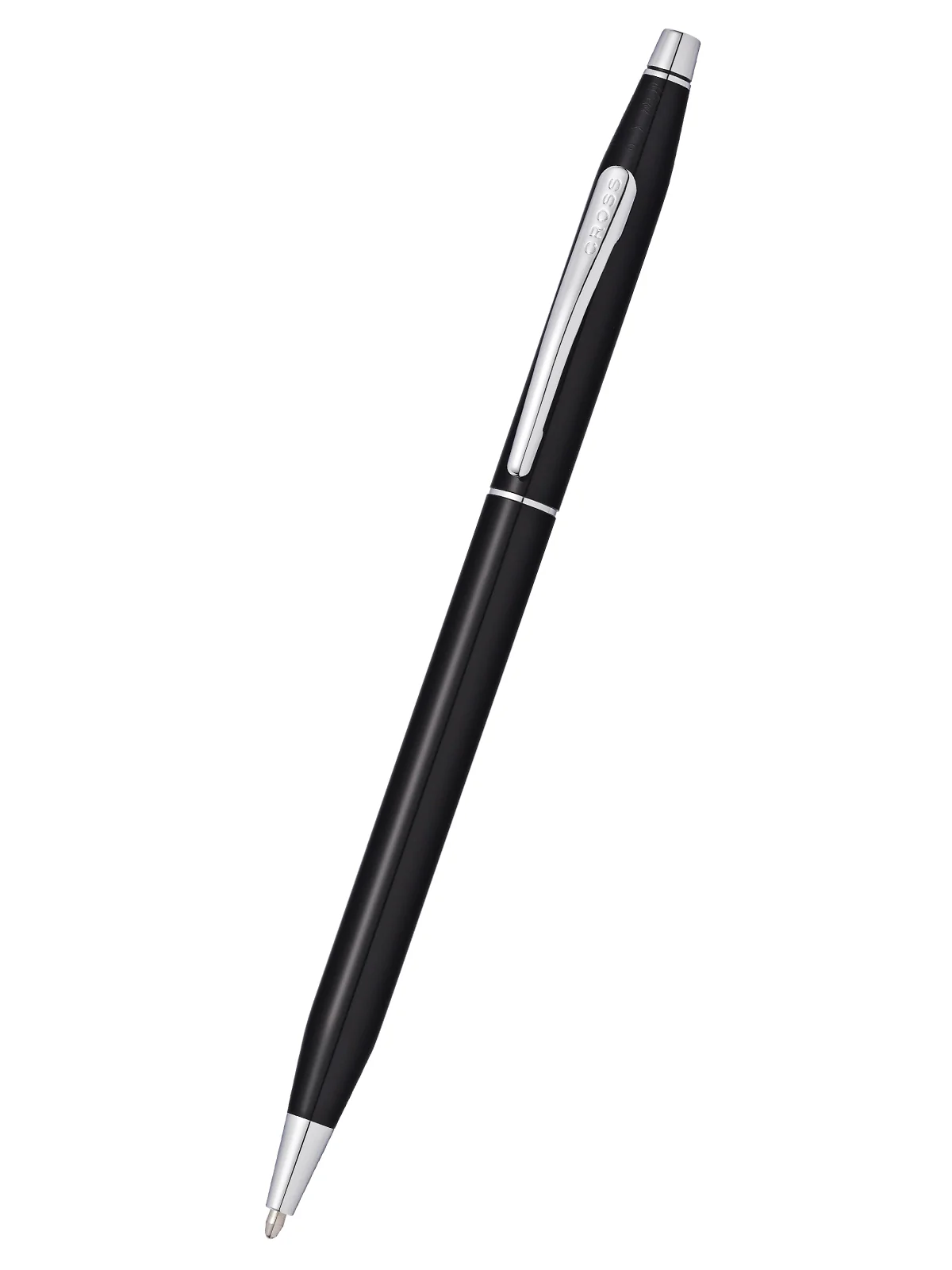 Classic Century Black Lacquer Ballpoint Pen with Classic Black Magnetic Leather Single Pen Case Gift Set - Image 3