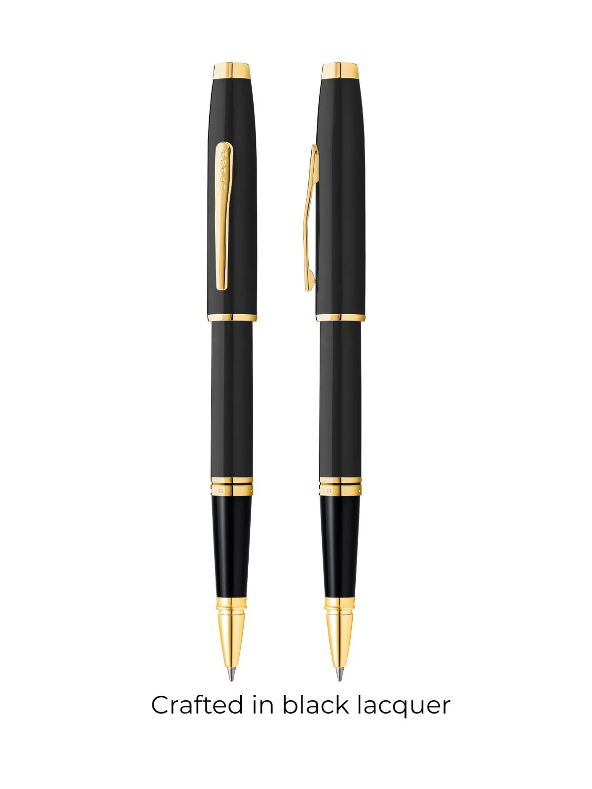 Coventry Black Lacquer with Gold Appointments Rollerball Pen - Image 2