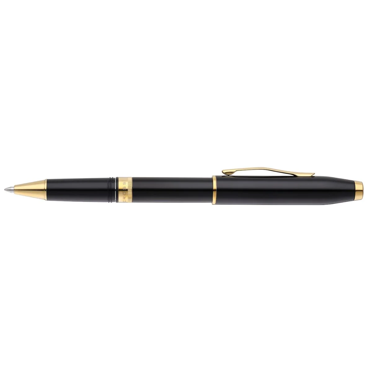 Foundry Glossy Black Lacquer with PVD Gold Appointments Rollerball Pen - Image 3
