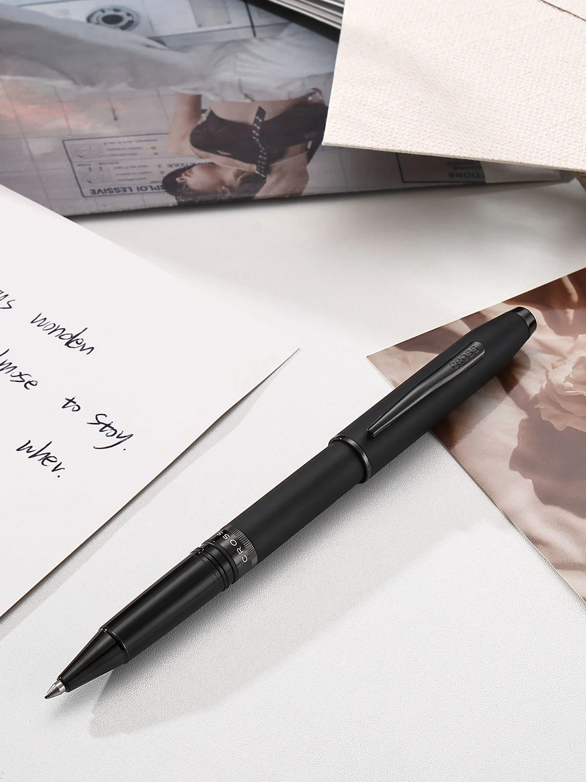 Foundry Matte Black Lacquer with PVD Black Appointments Rollerball Pen - Image 4