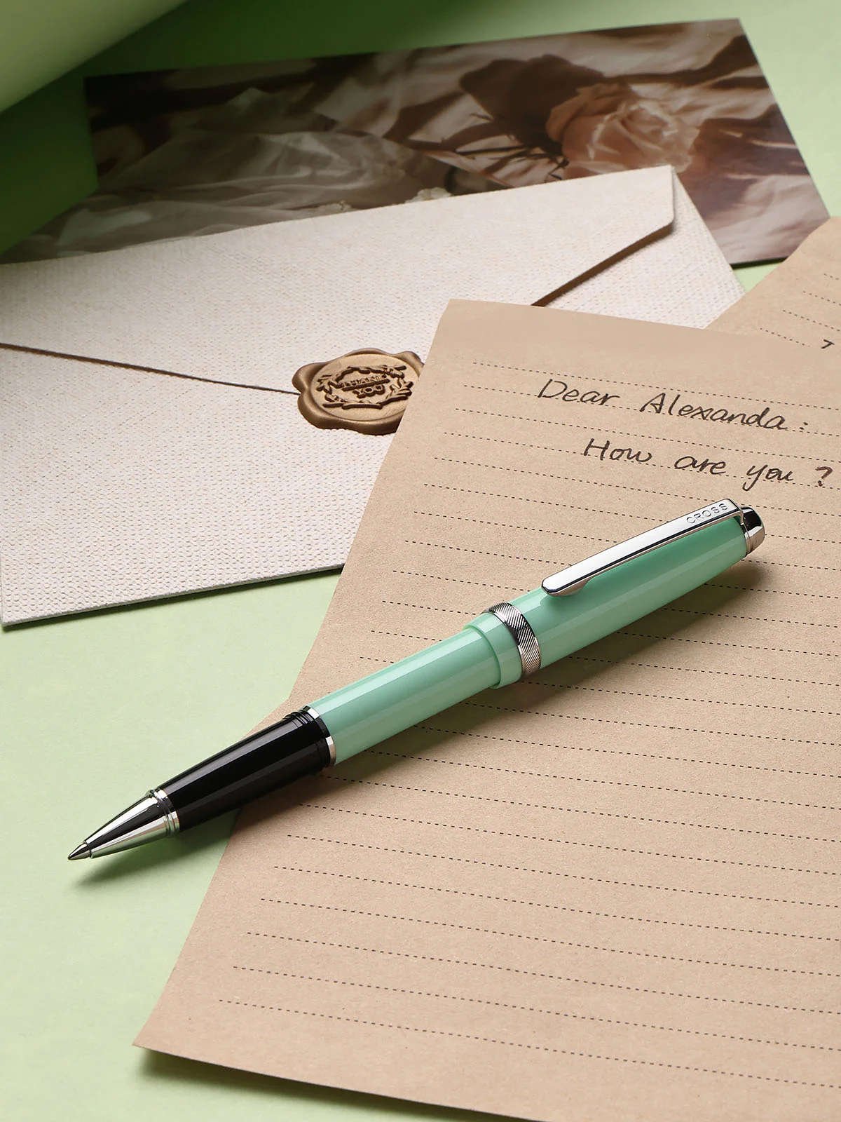 Lume Seafoam with Polished Chrome Appointments Ballpoint Pen - Image 4