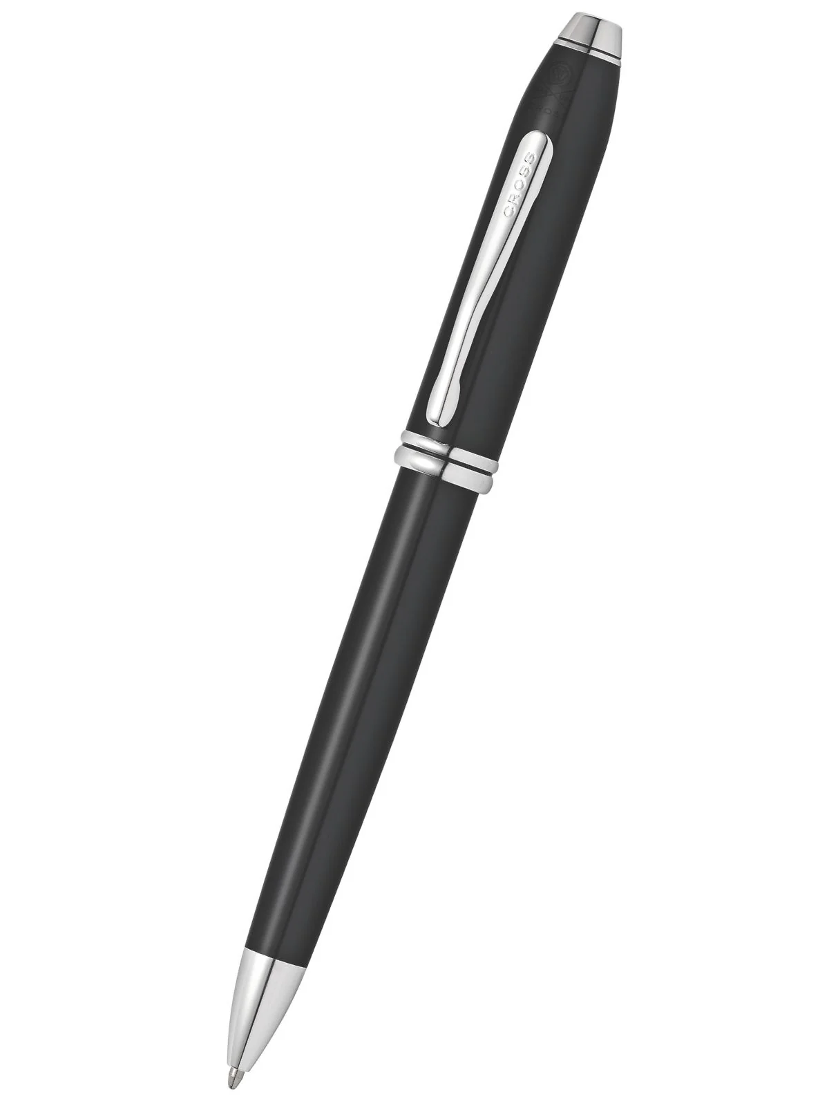 Townsend Black Lacquer Ballpoint Pen with Classic Black Cigar Style Leather Single Pen Case Gift Set - Image 3
